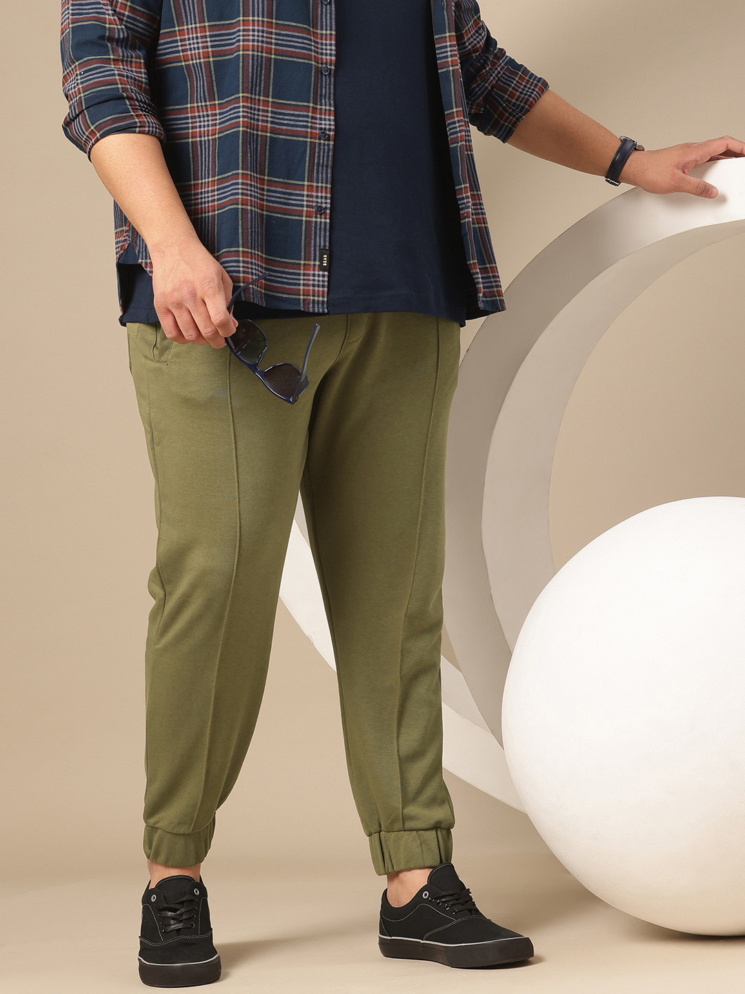 Sztori Men Plus Size Paneled Joggers