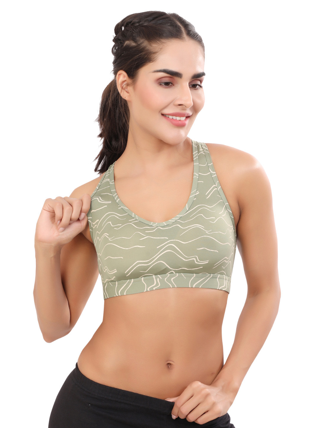Bella Voste Abstract Full Coverage Lightly Padded Sports Bra