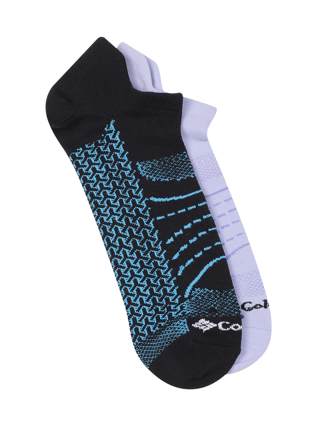 Columbia Women Pack of 2 Patterned Ankle Length Mapped No-Show Lightweight Socks