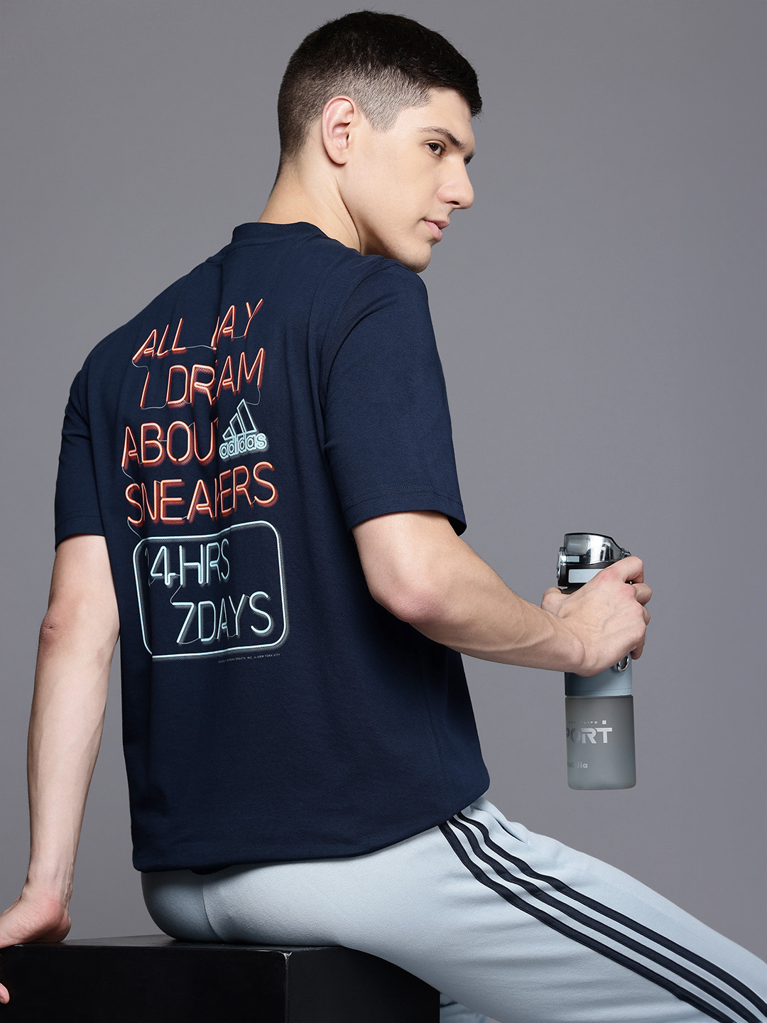 ADIDAS Typography Printed All Day T-shirt