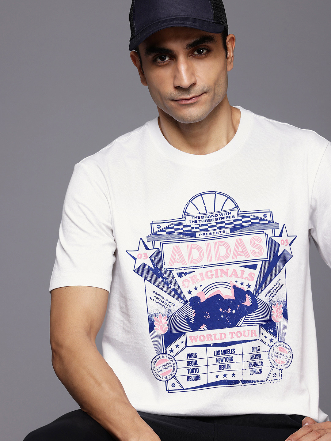 ADIDAS Originals Printed Drop-Shoulder Sleeves Training Supply Street 4 T-shirt