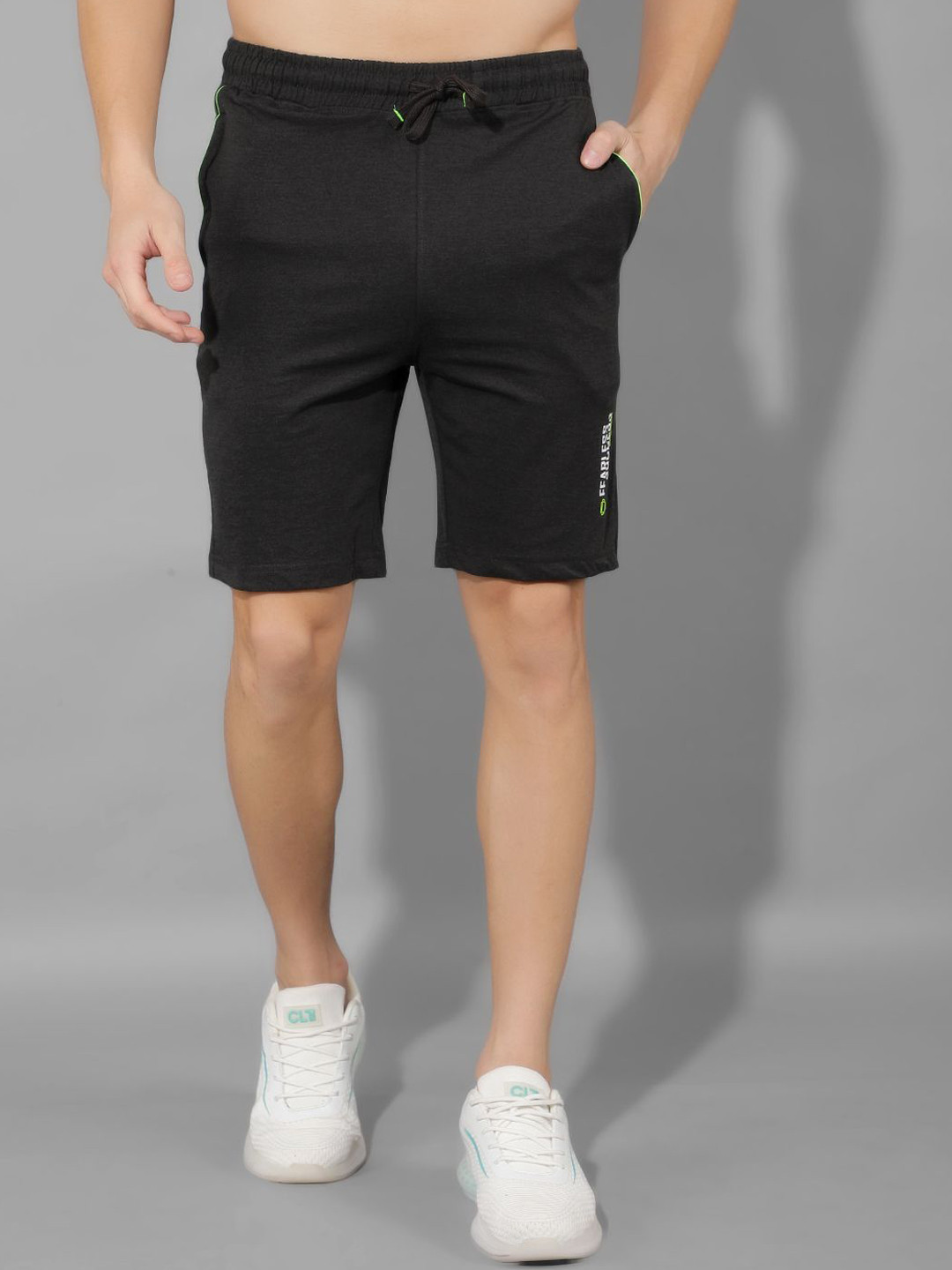 Dollar Solid Bermuda Shorts With Contrast Neon Piping