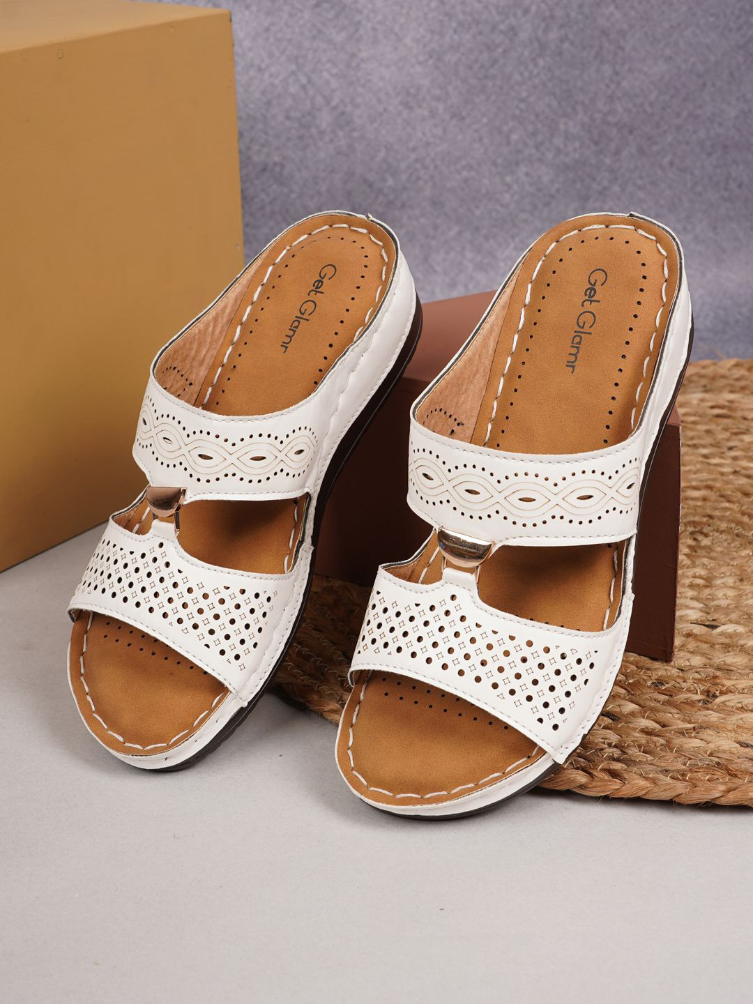 Get Glamr Flatform Sandals  with Laser Cuts Heels