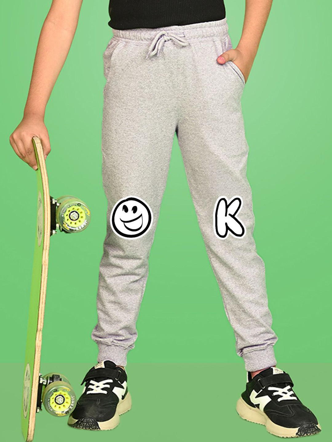 NUSYL Boys Ok Text Printed Ankle Length Track Pants