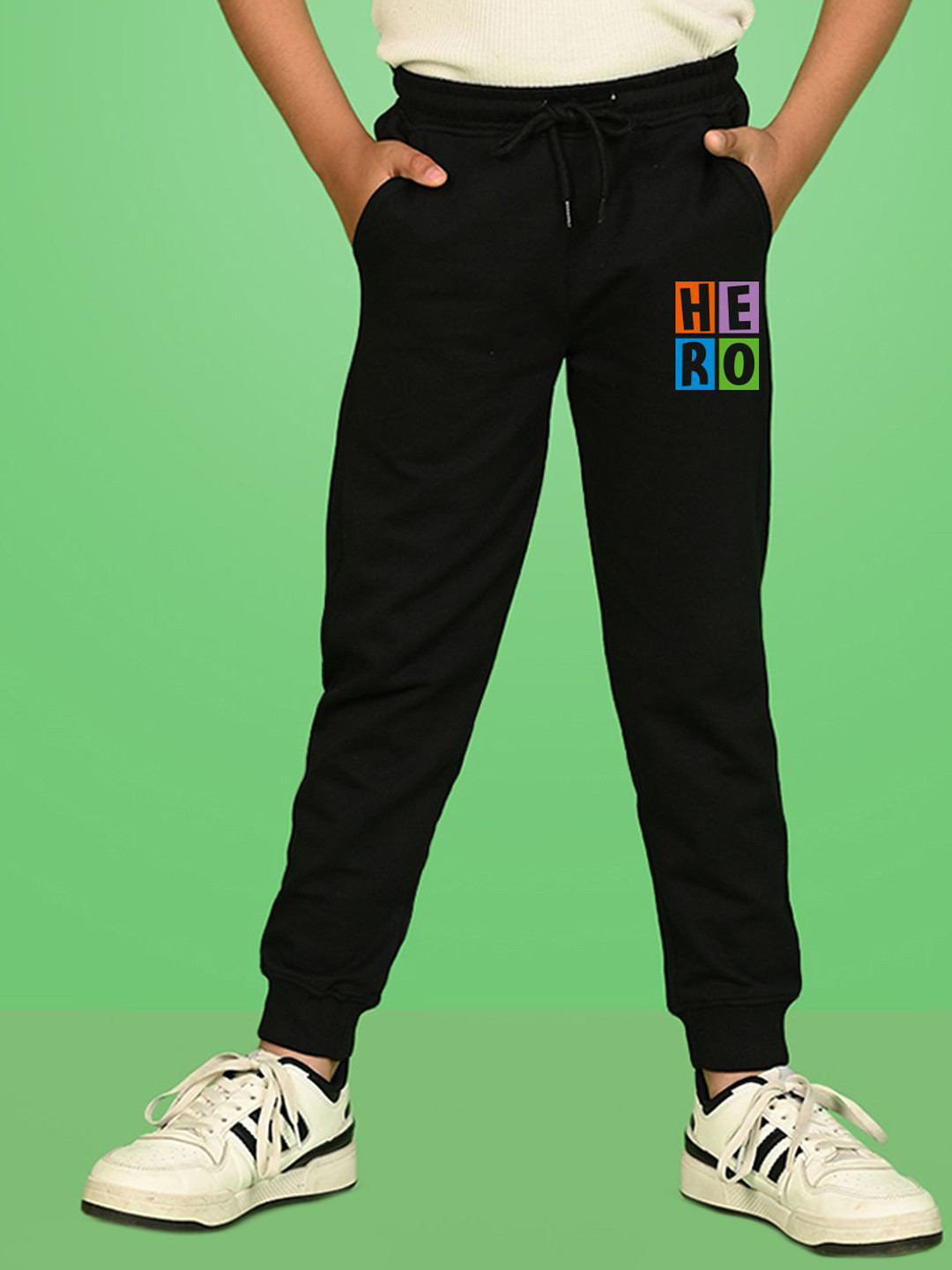 NUSYL Boys Hero Text Printed Ankle Length Track Pants