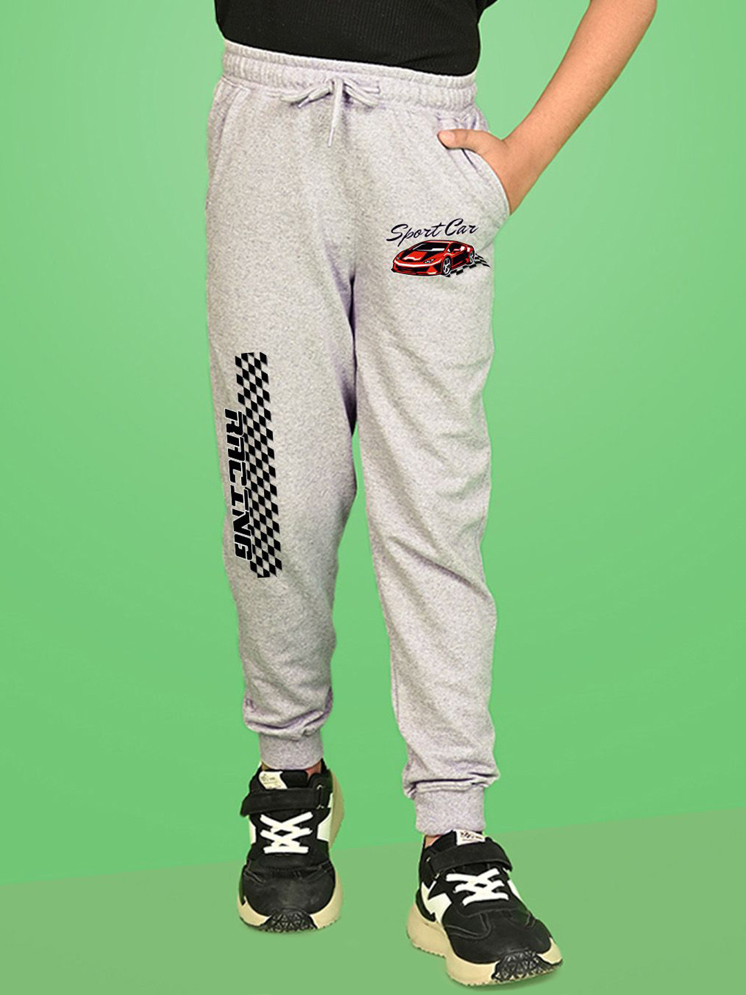 NUSYL Boys Car & Text Printed Ankle Length Joggers