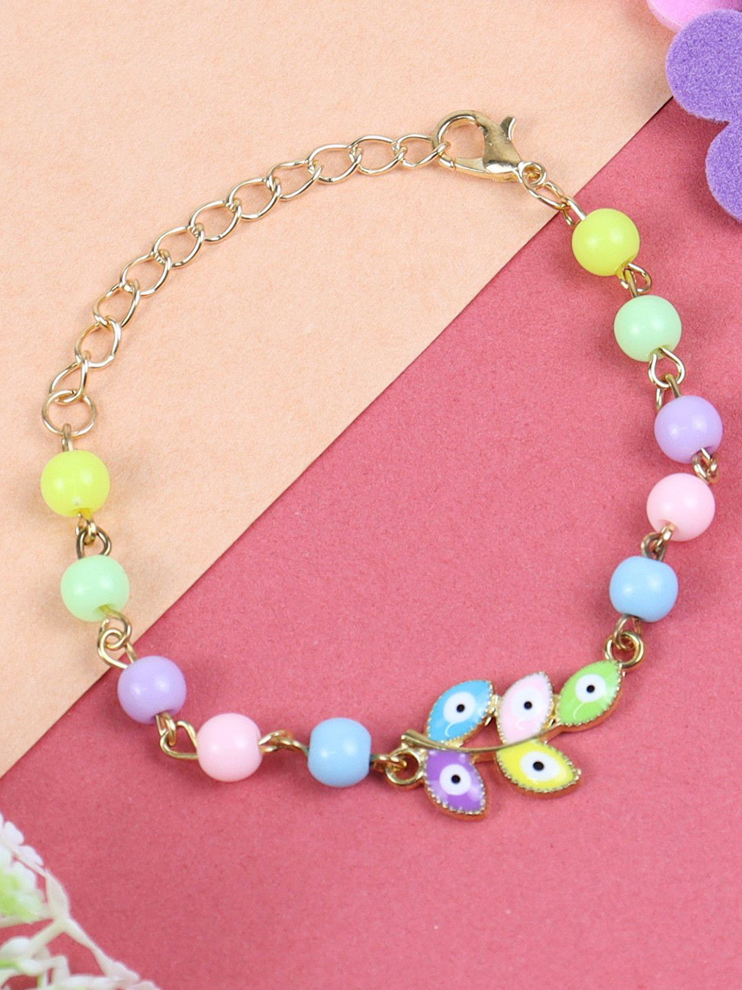 Asthetika Evil Eye Beaded Bracelet Rakhi with Roli Chawal