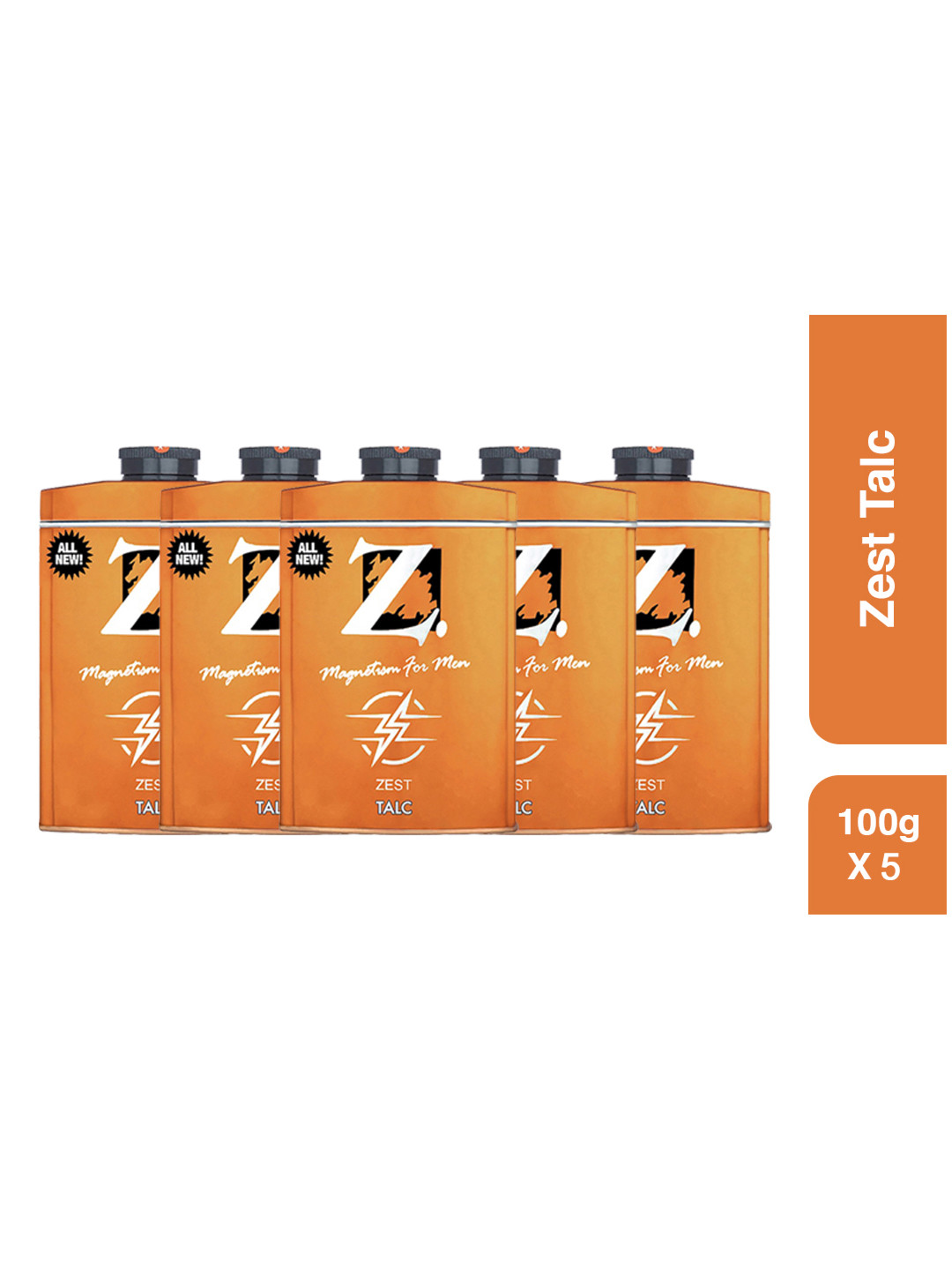 Z-MAGNETISM FOR MEN Set Of 5-Pcs Zest Talc- 100g Each