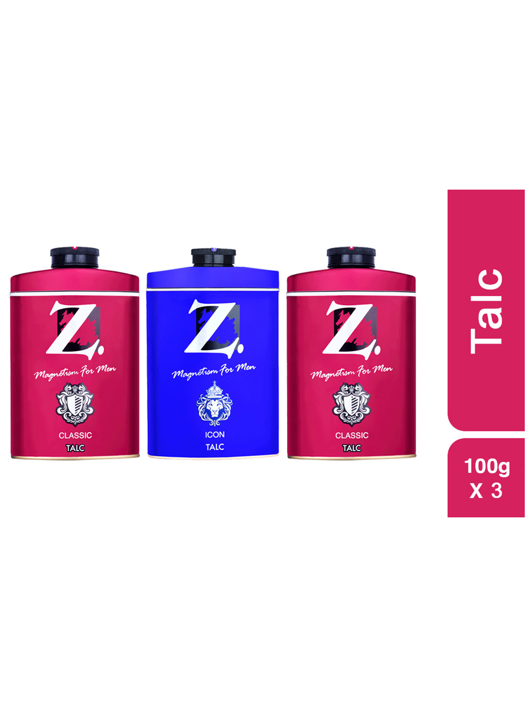 Z-MAGNETISM FOR MEN Set Of 3-Pcs Classic & Icon Talc- 100g Each