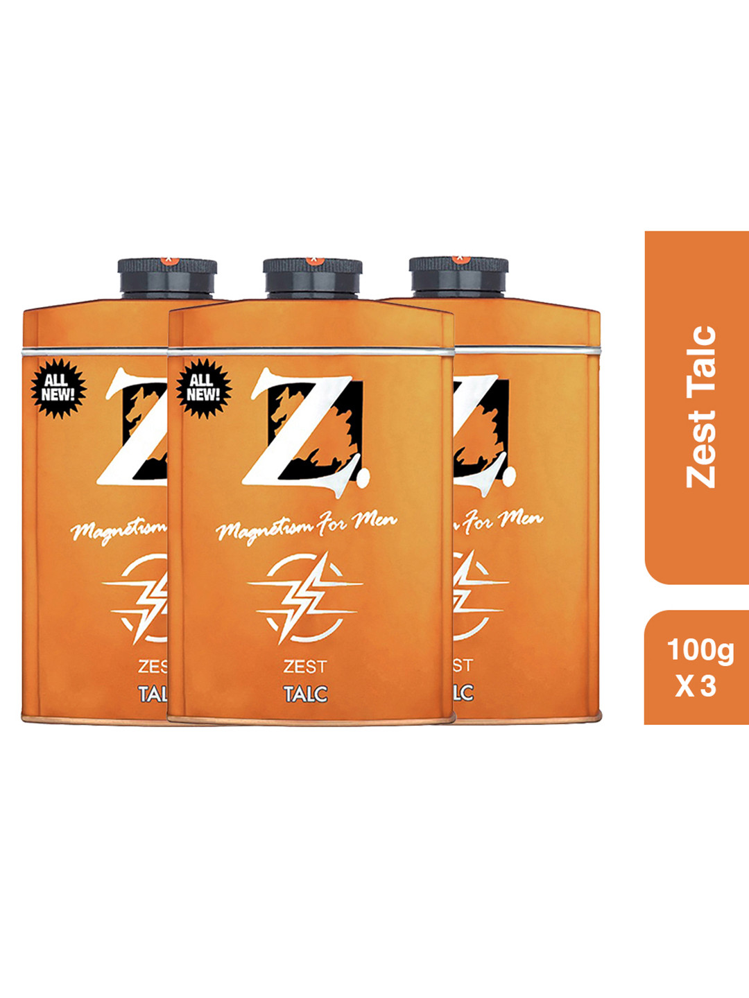 Z-MAGNETISM FOR MEN Set Of 3-Pcs Zest Talc- 100g Each