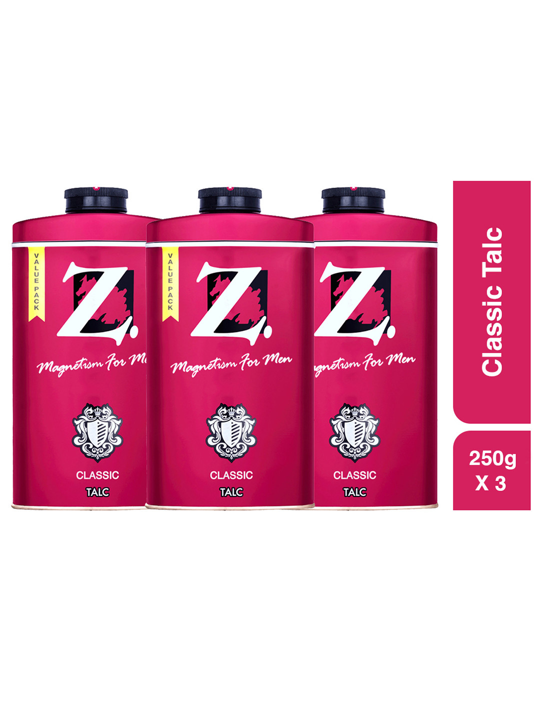 Z-MAGNETISM FOR MEN Set of 3 Classic Talcum Powder - 250 g each