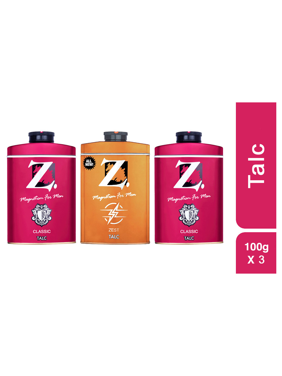 Z-MAGNETISM FOR MEN Set Of 3-Pcs Zest & Classic Talc- 100g Each
