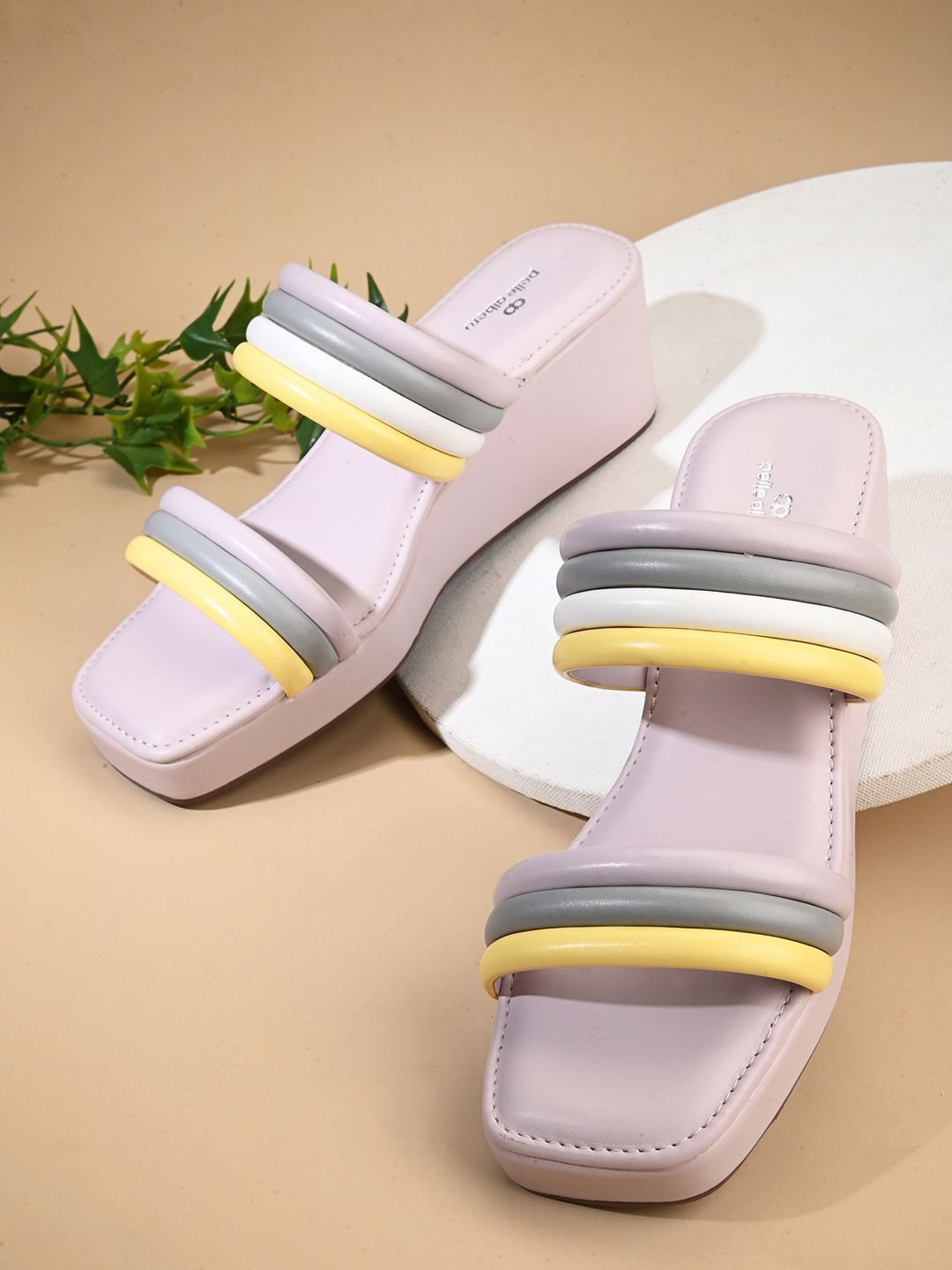 pelle albero Colourblocked Wedge Sandals