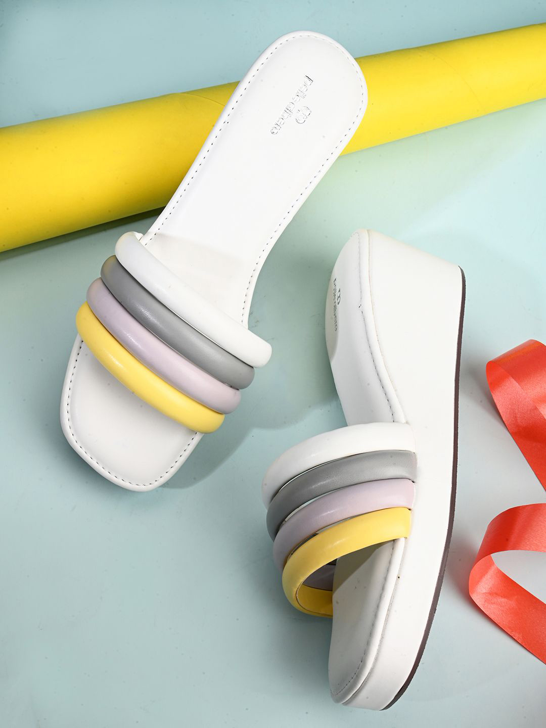 pelle albero Colourblocked Wedges Sandals