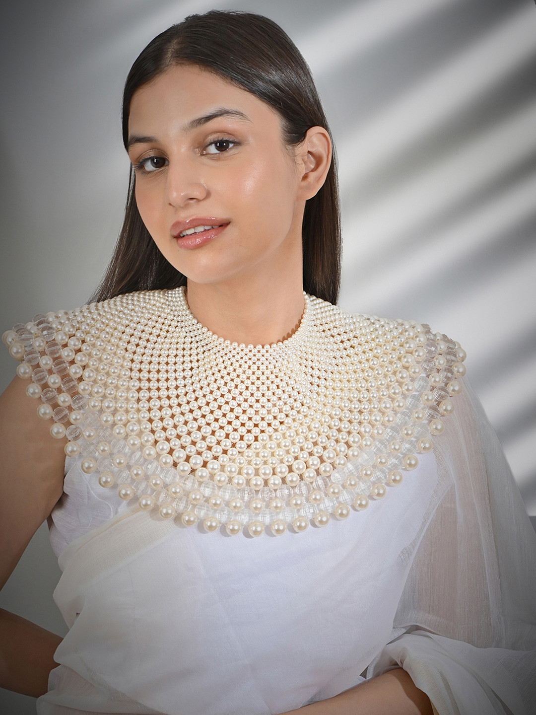 Buy Fida Gold Plated Pearls Beaded Choker Body Chain - Necklace 