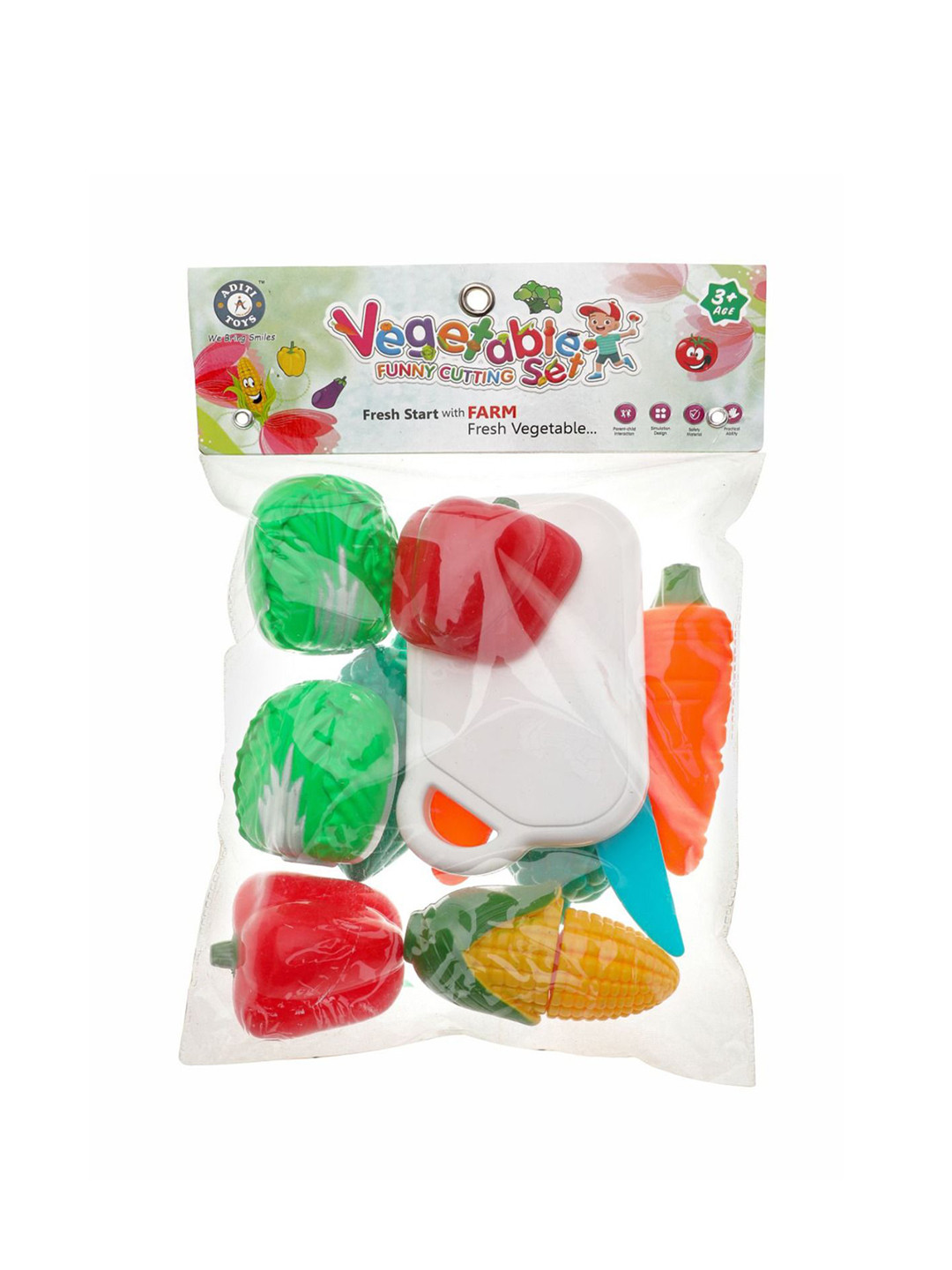 Aditi Toys Plastic Vegetable Cutting Set with Bag