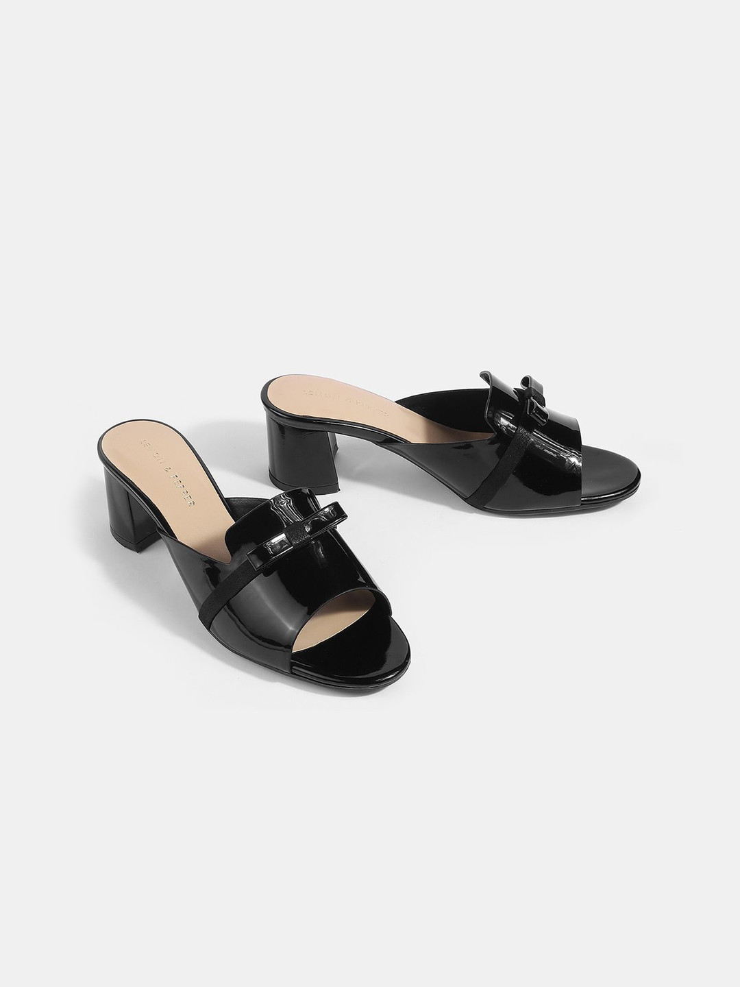 LEMON & PEPPER Women PU Block Mules with Bows