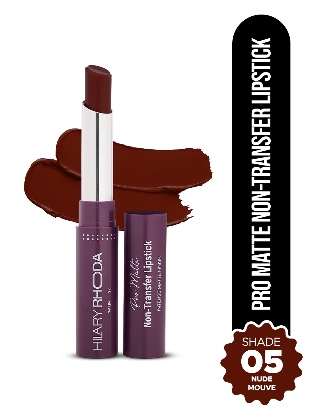 Hilary Rhoda Pro Matte 12 Hr Stay Waterproof Non-Transfer Lipstick 2g - Nude Mouve - 05