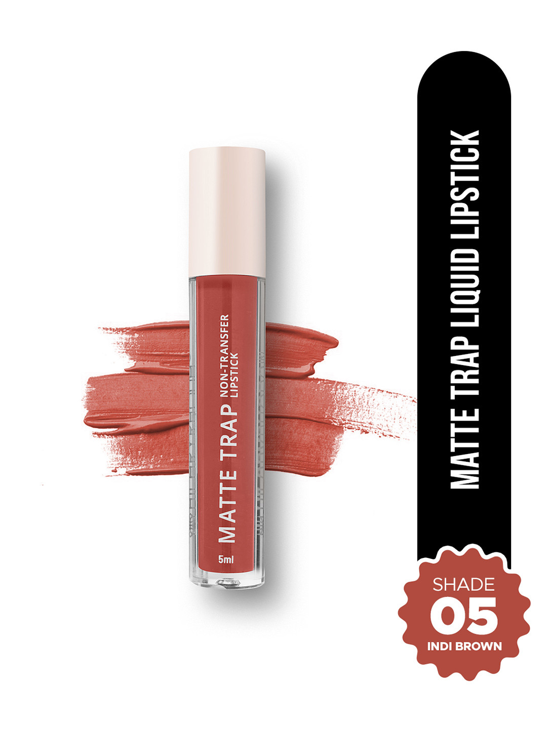 Hilary Rhoda Matte Trap Non Transfer Waterproof Liquid Lipstick 5 ml - IndiBrown - 05