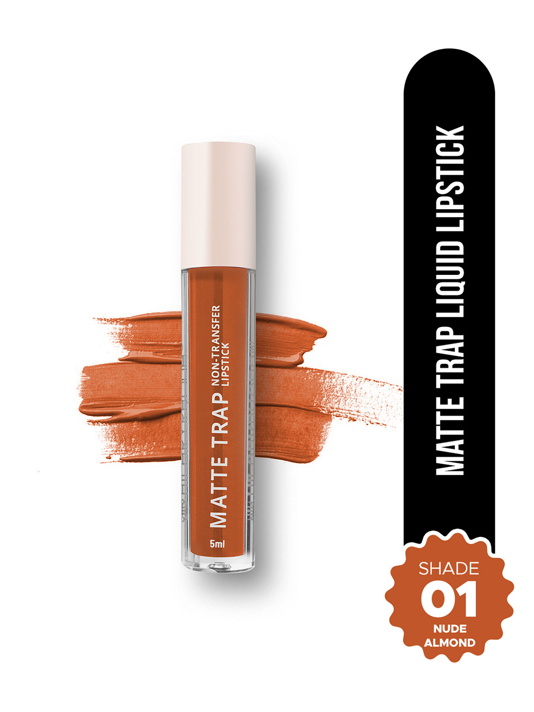 Hilary Rhoda Matte Trap Non Transfer Waterproof Liquid Lipstick 5ml- Nude Almond - 01