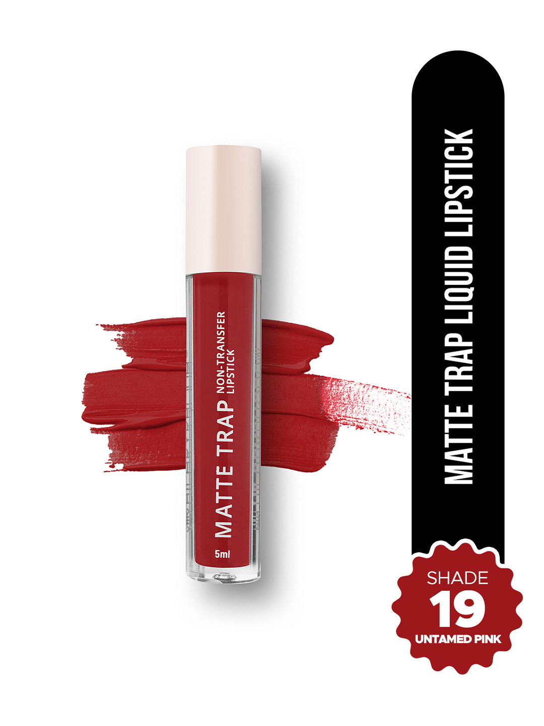 Hilary Rhoda Matte Trap Non Transfer Liquid Lipstick 5ml - Untamed Pink, Shade No.-19