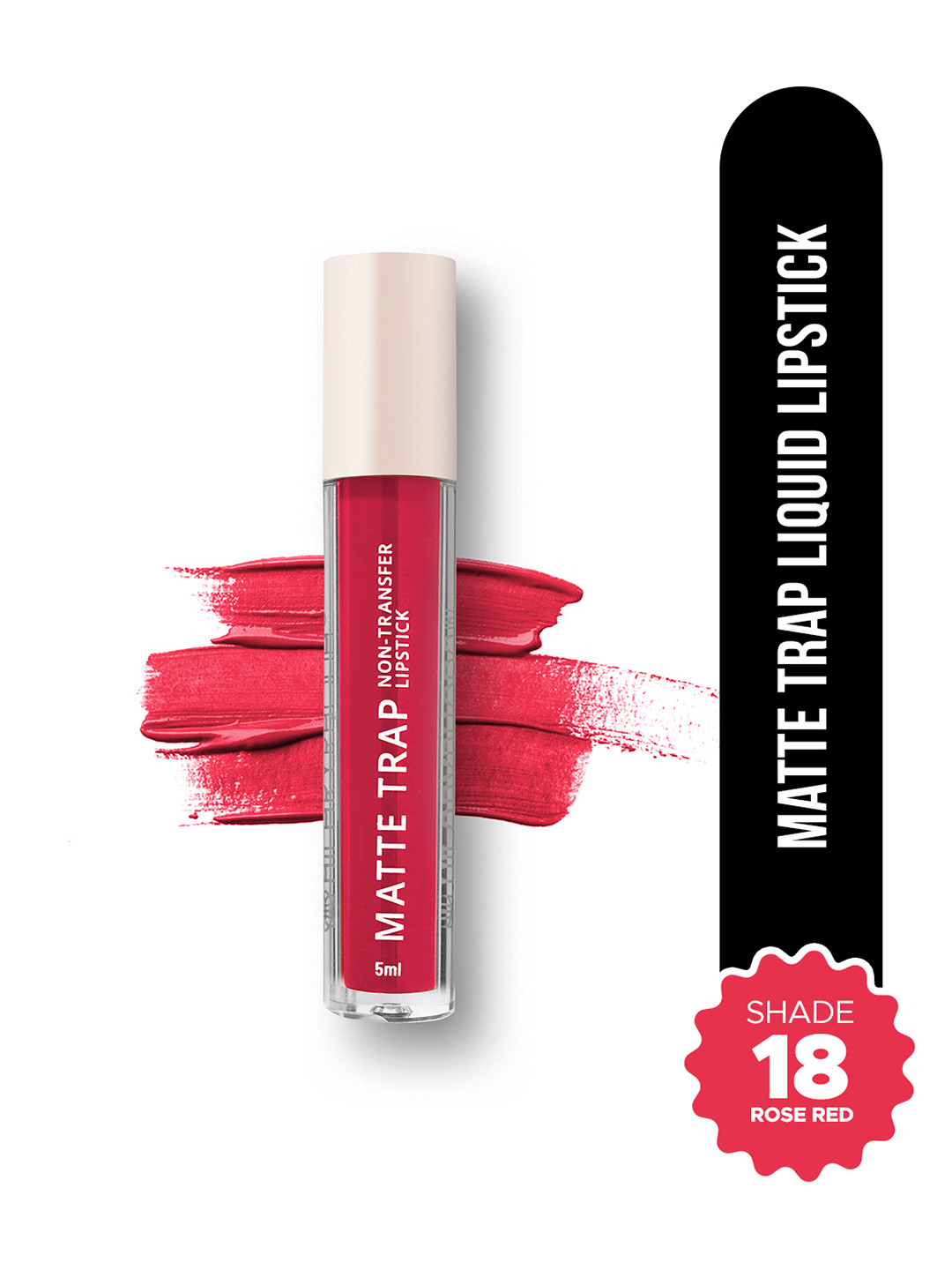 Hilary Rhoda Matte Trap Non Transfer Waterproof Liquid Lipstick 5ml - Rose Red - 18