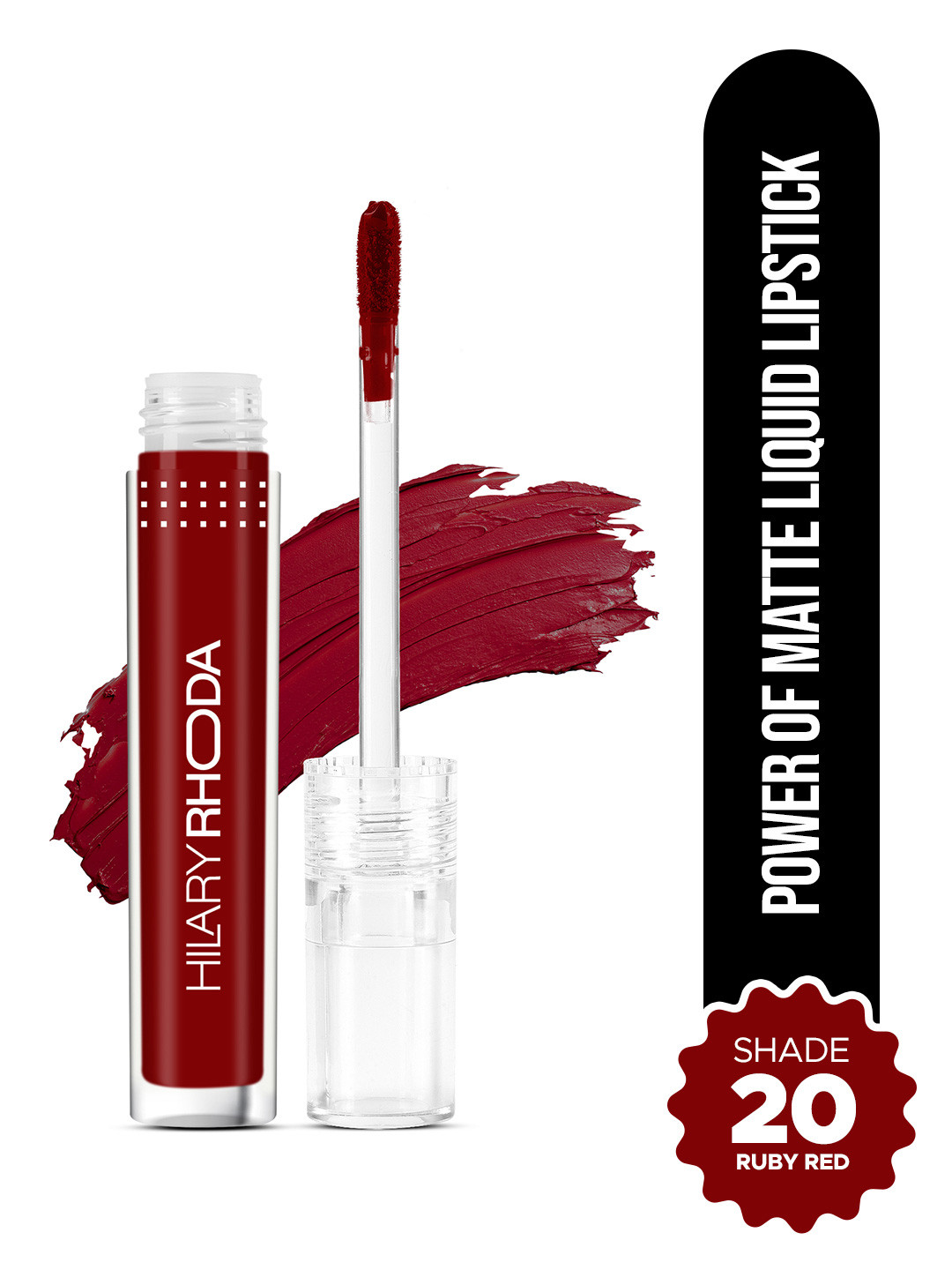 Hilary Rhoda Power Of Matte Liquid Lipstick Smudgeproof 3ml- Ruby Red Shade No.20