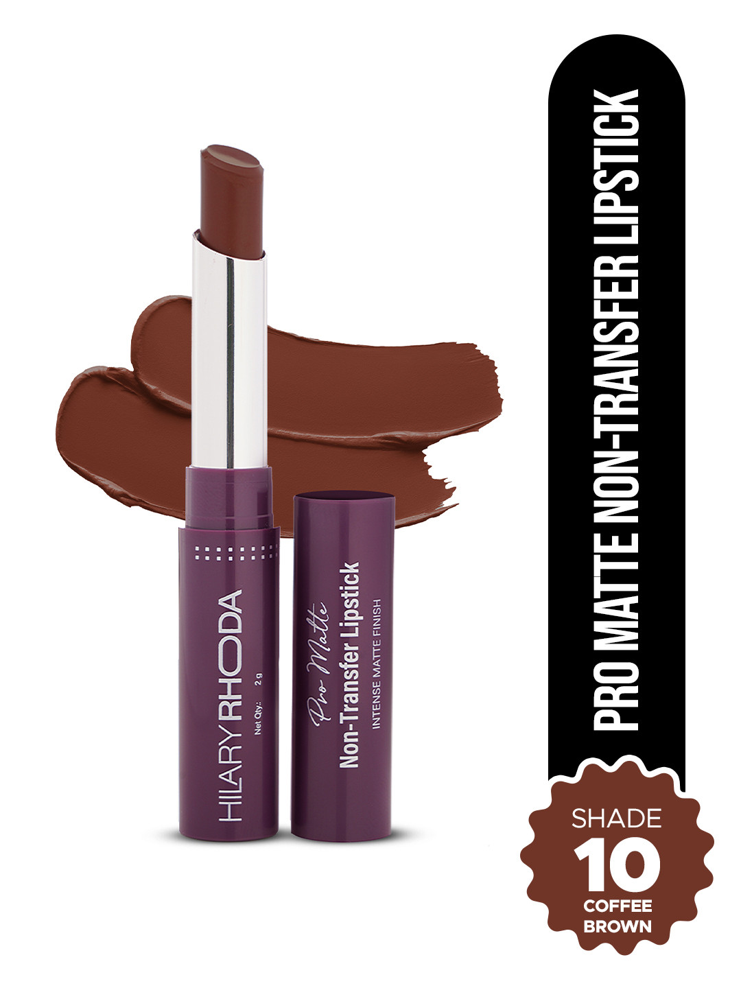 Hilary Rhoda Pro Matte 12-Hour Stay Waterproof Non-Transfer Lipstick - Coffee Brown - 10