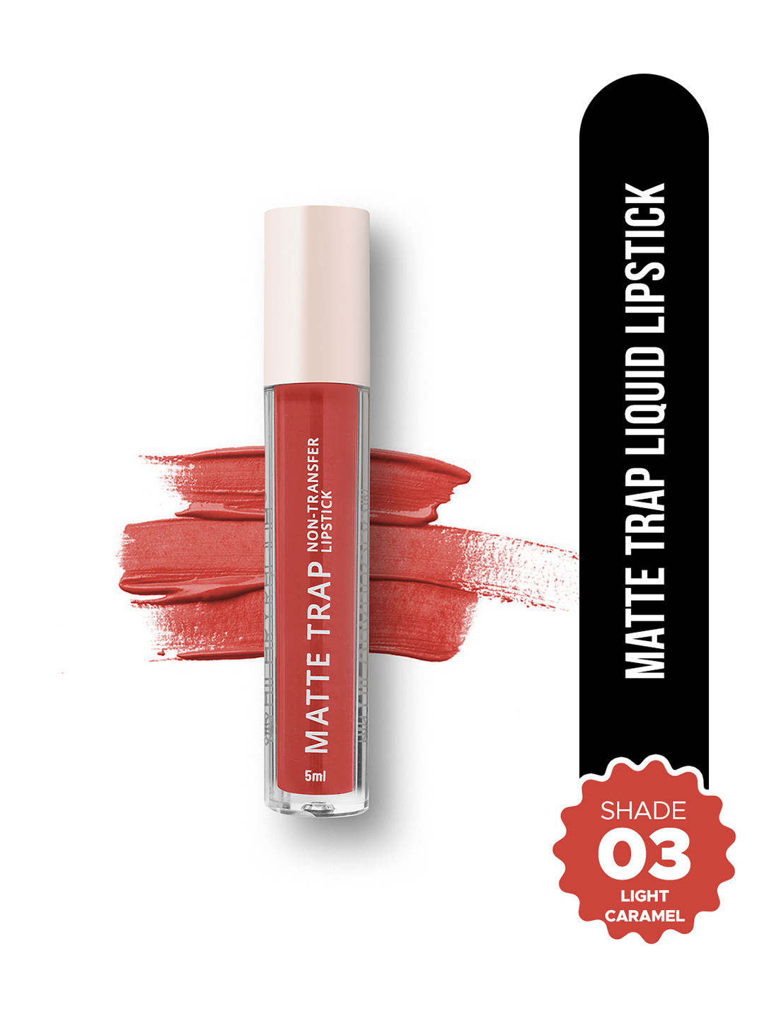 Hilary Rhoda Matte Trap Non Transfer Liquid Lipstick 5 ml - Light Caramel, Shade No.-03