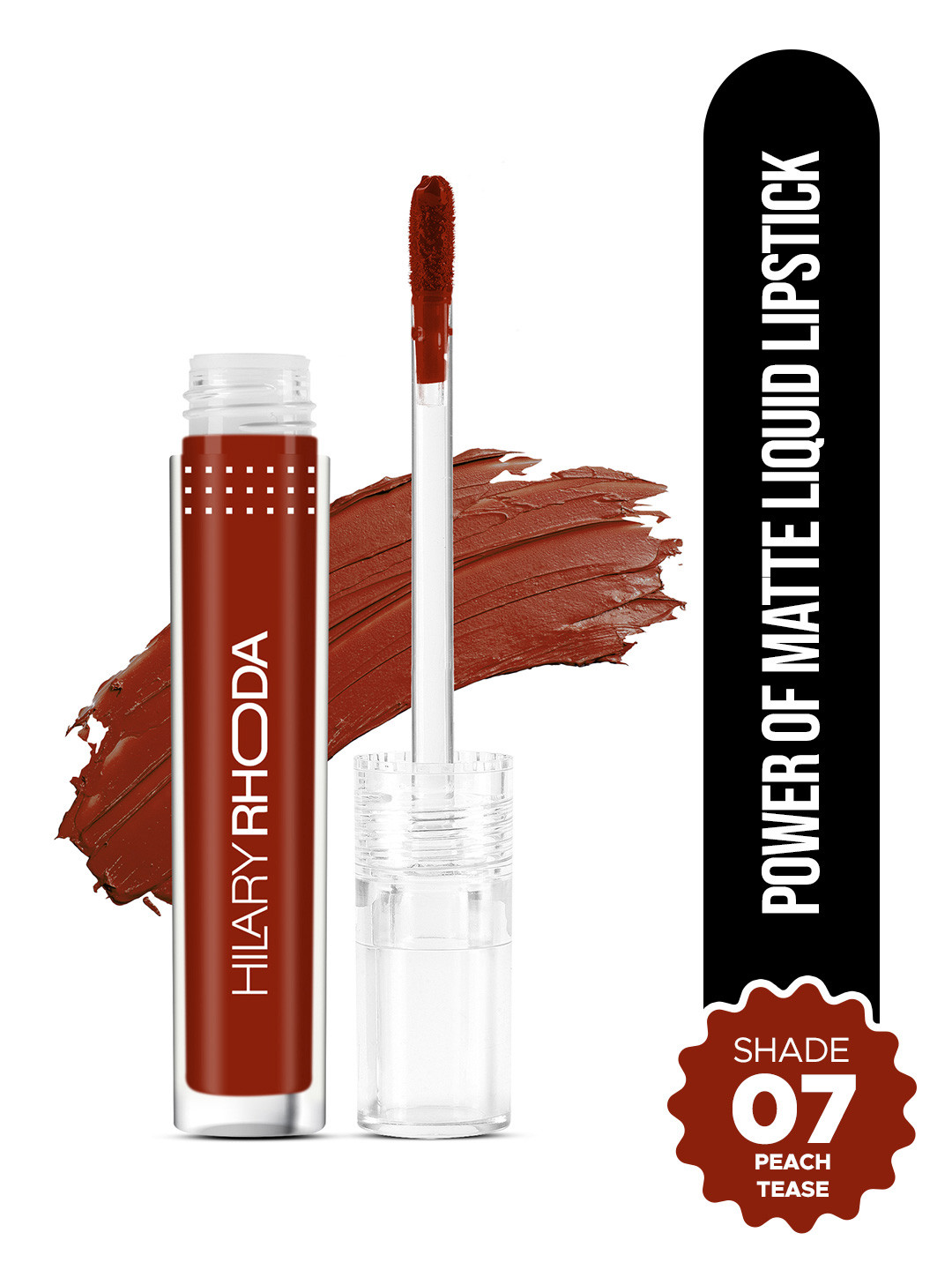 Hilary Rhoda Power Of Matte Liquid Lipstick Long Lasting 3ml- Peach Tease, Shade No.-07