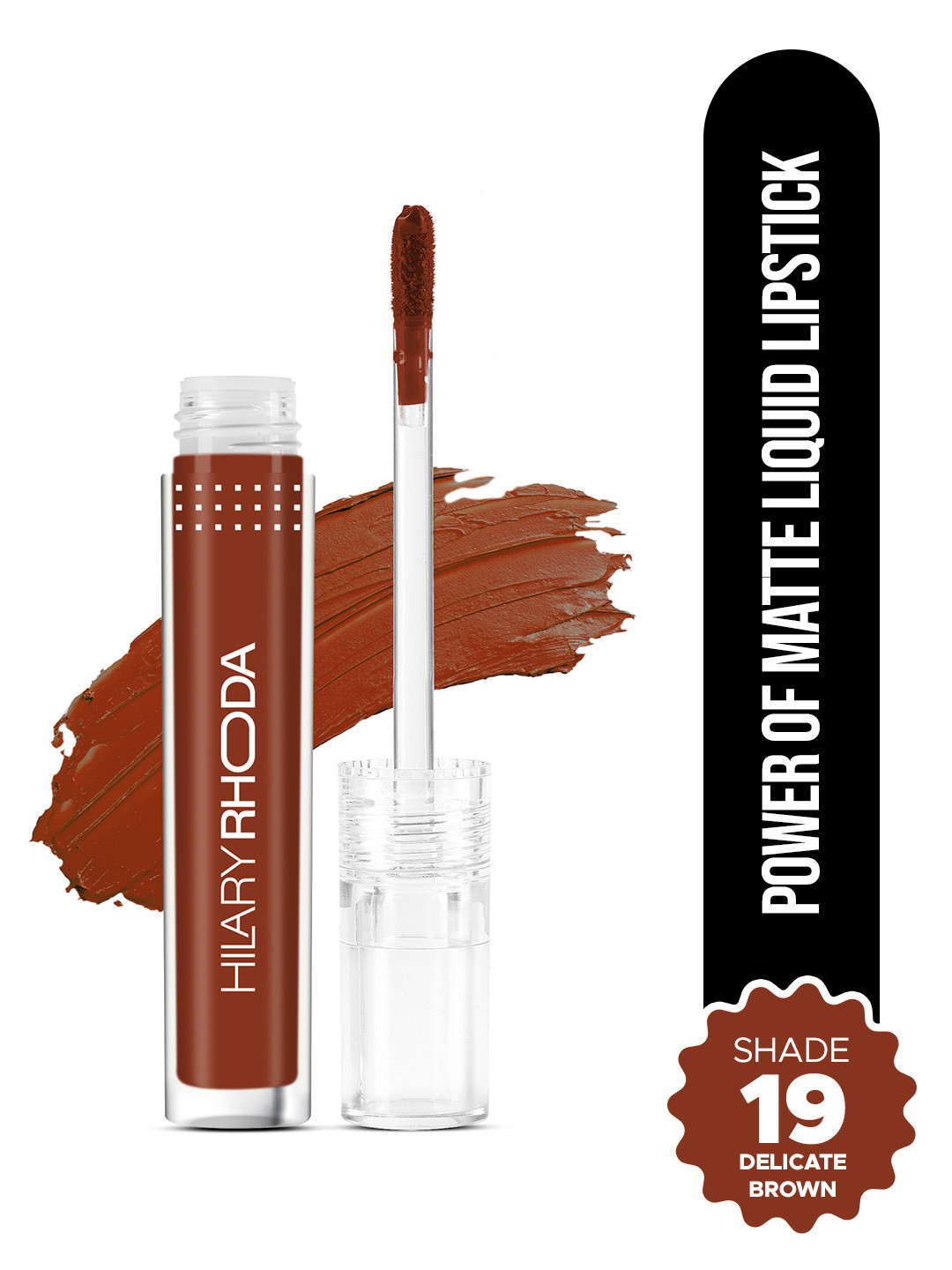 Hilary Rhoda Power Of Matte Liquid Lipstick Long Lasting 3ml- Delicate Brown, Shade No.-19