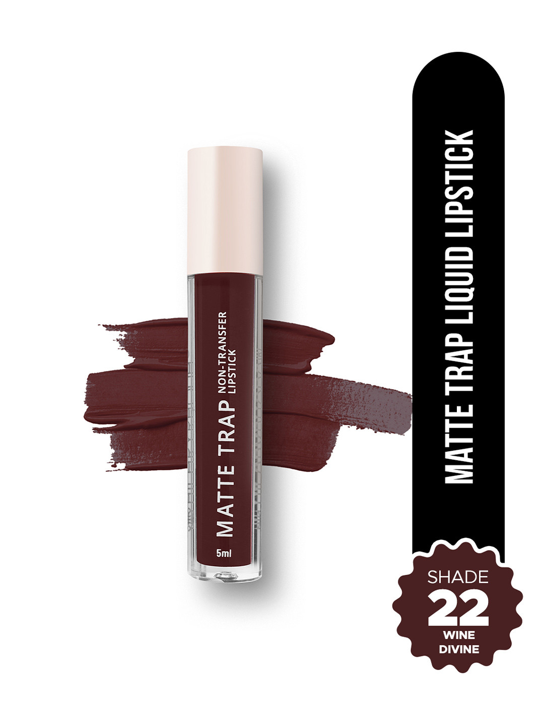 Hilary Rhoda Matte Trap Non Transfer Waterproof Liquid Lipstick 5ml- Wine Divine - 22