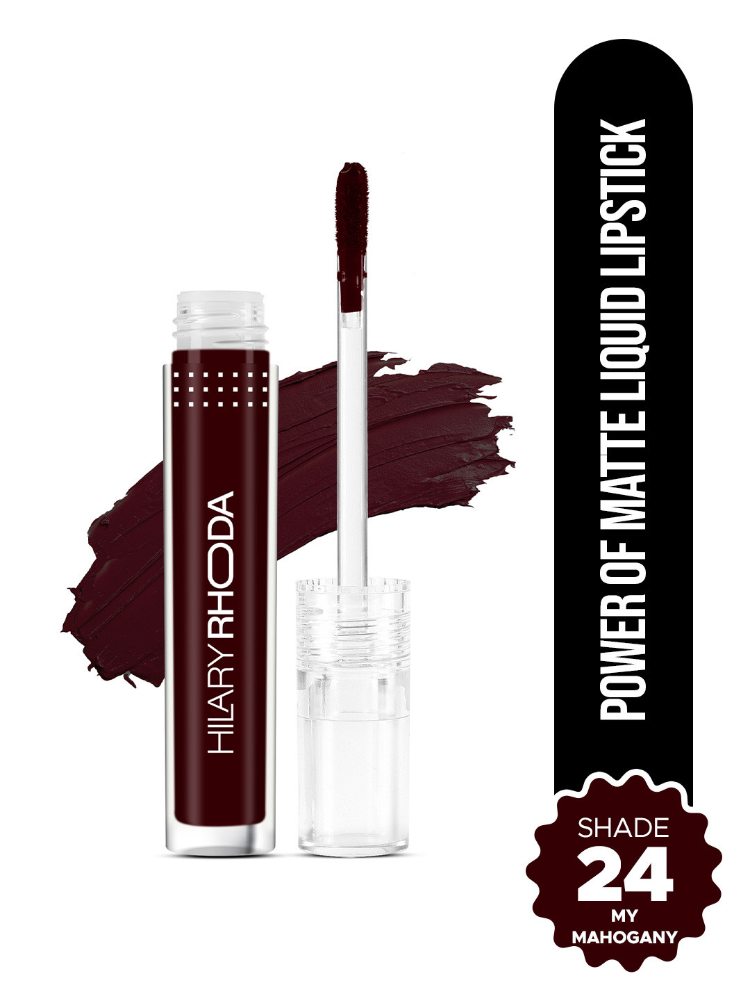 Hilary Rhoda Power Of Matte Liquid Lipstick Smudgeproof 3 ml- My Mahogany Shade No.24