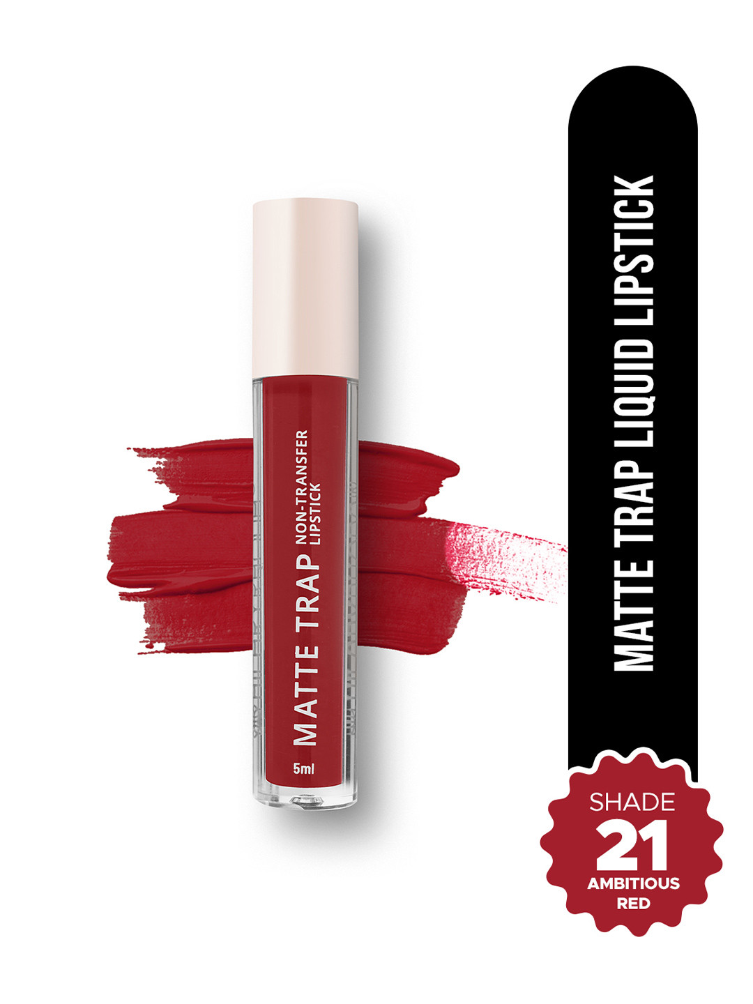 Hilary Rhoda Matte Trap Non Transfer Waterproof Liquid Lipstick 5ml - Ambitious Red 21
