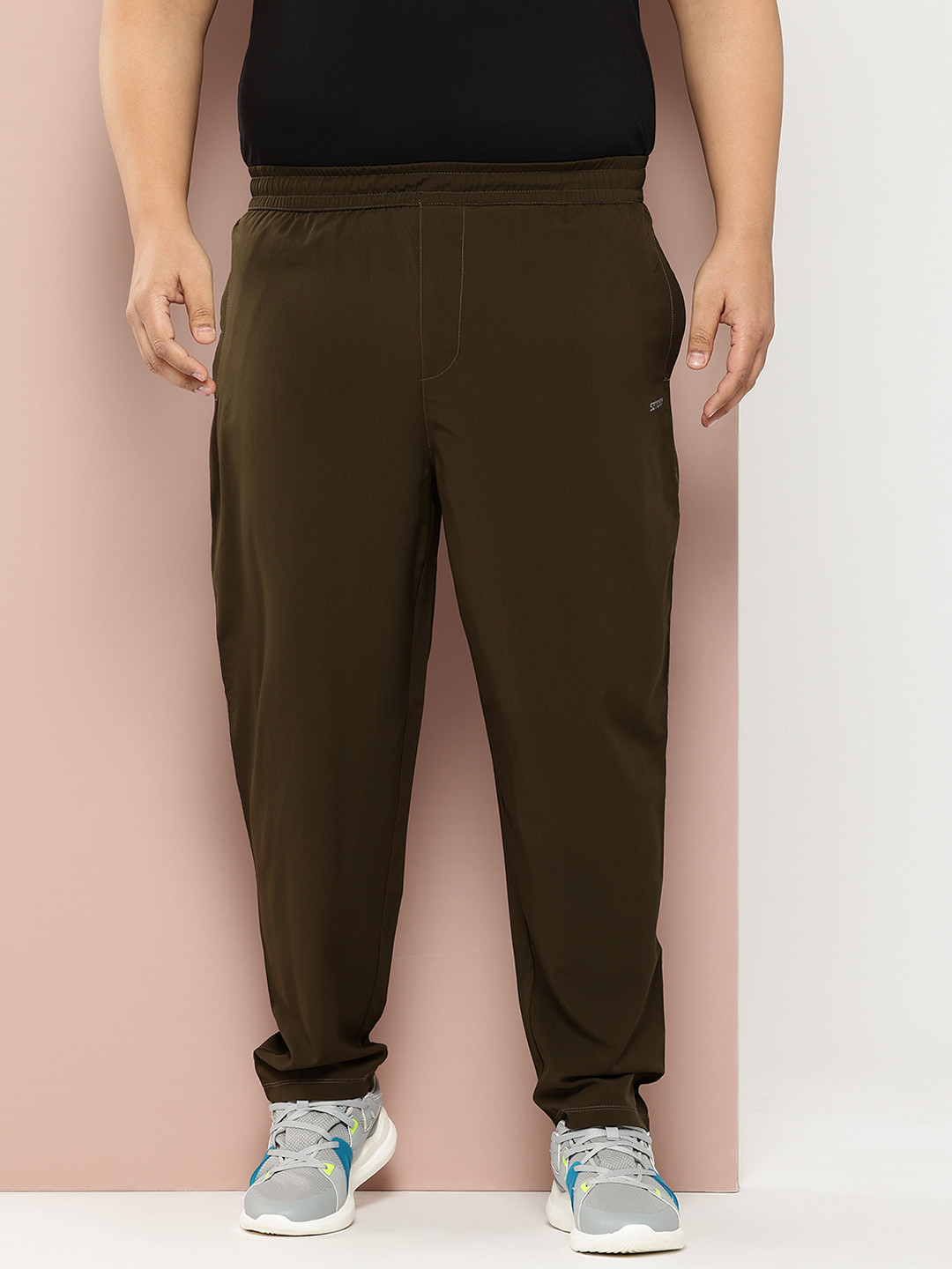 Sztori Men Plus Size Brand-Logo Print Trackpants