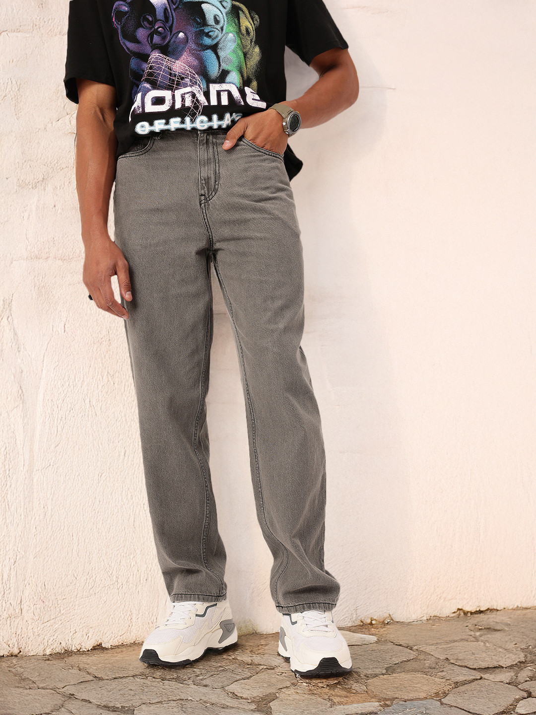 Kook N Keech Men Grunge Loose Fit Jeans