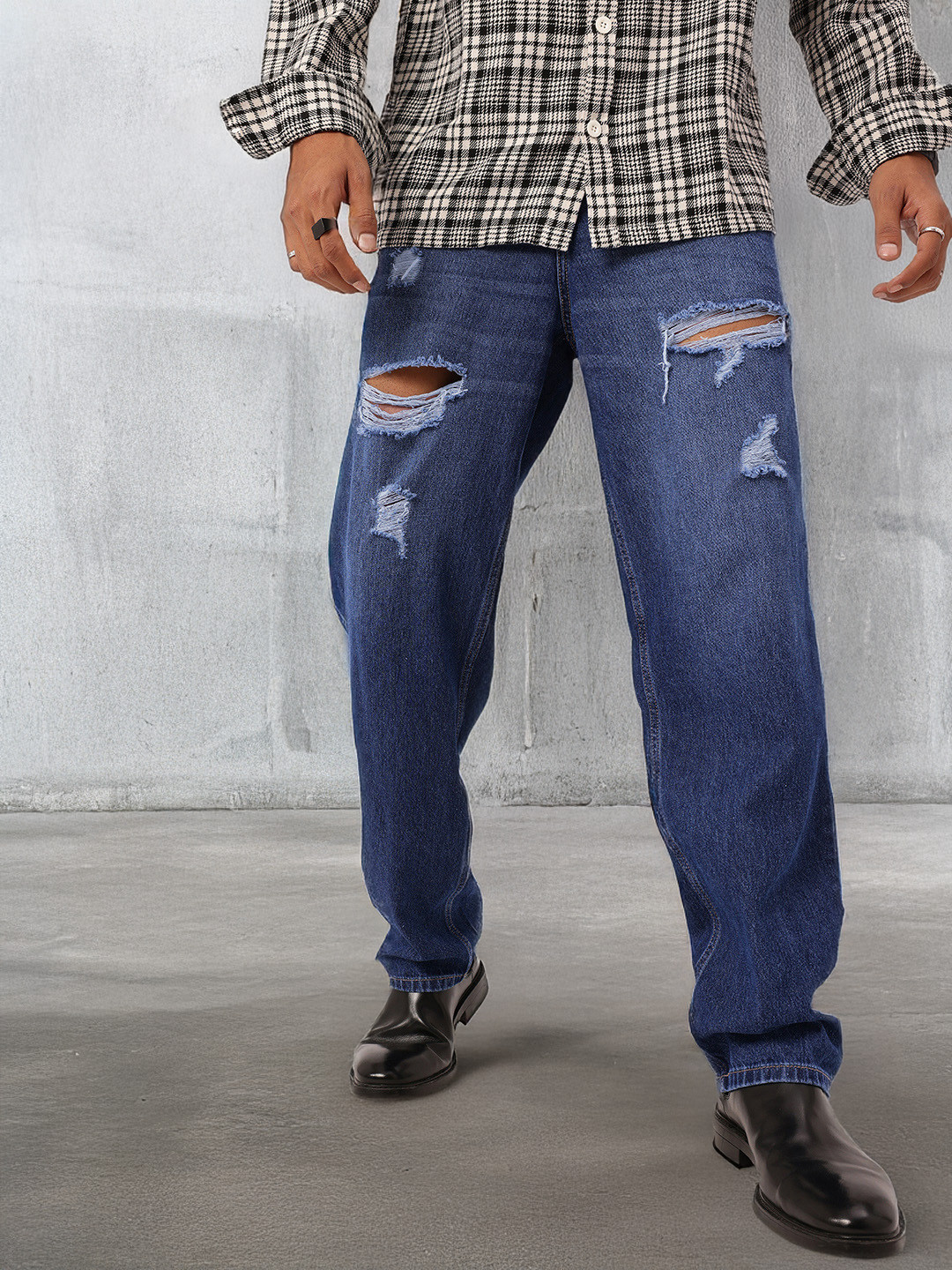 Kook N Keech Men Low Distressed  Straight Fit Jeans