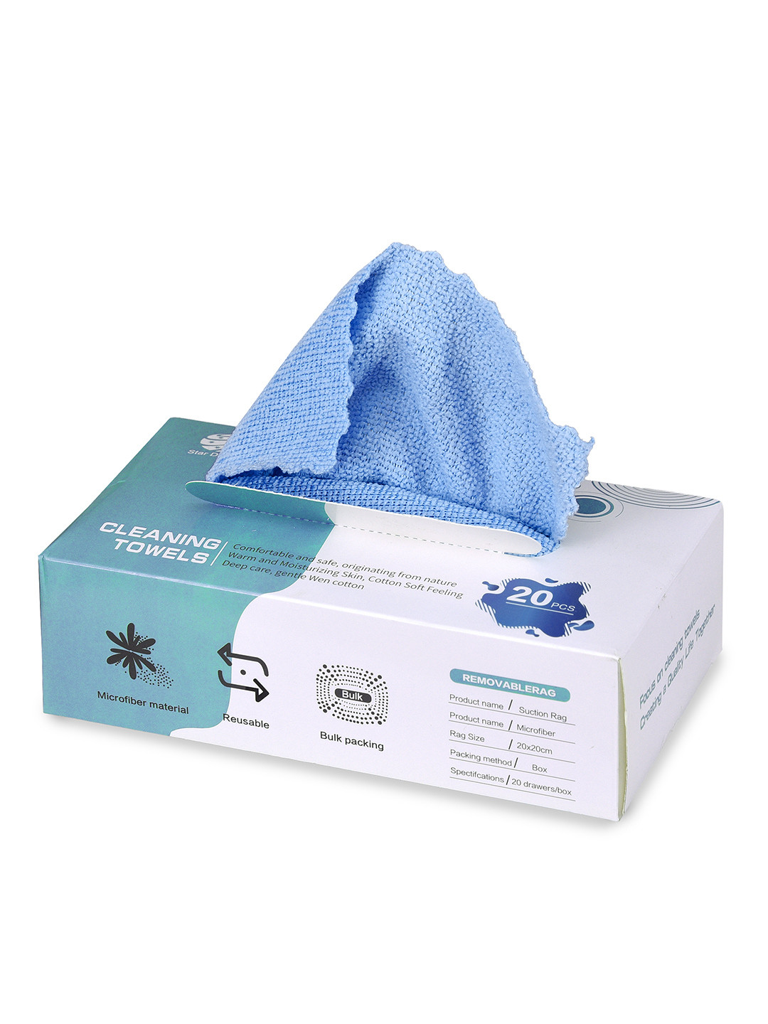 Cortina Blue 20 Pieces Solid Cleaning & Drying Wipes