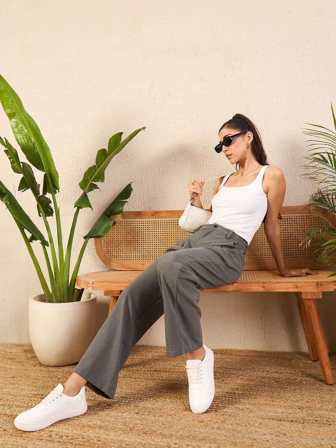 Uptownie Relaxed Korean Front Pleated Pants