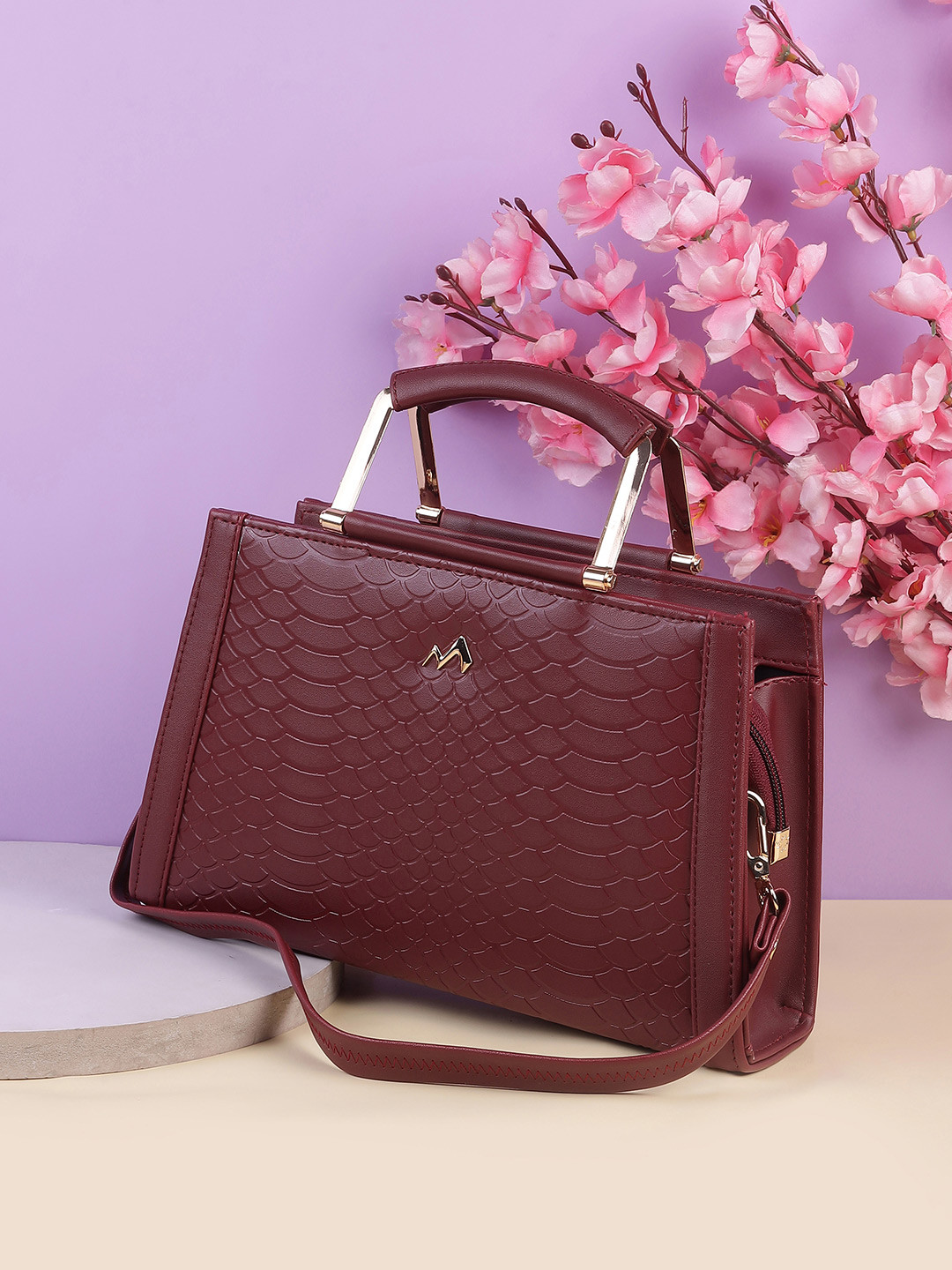 Metro Textured Shopper Tote Bag with Cut Work