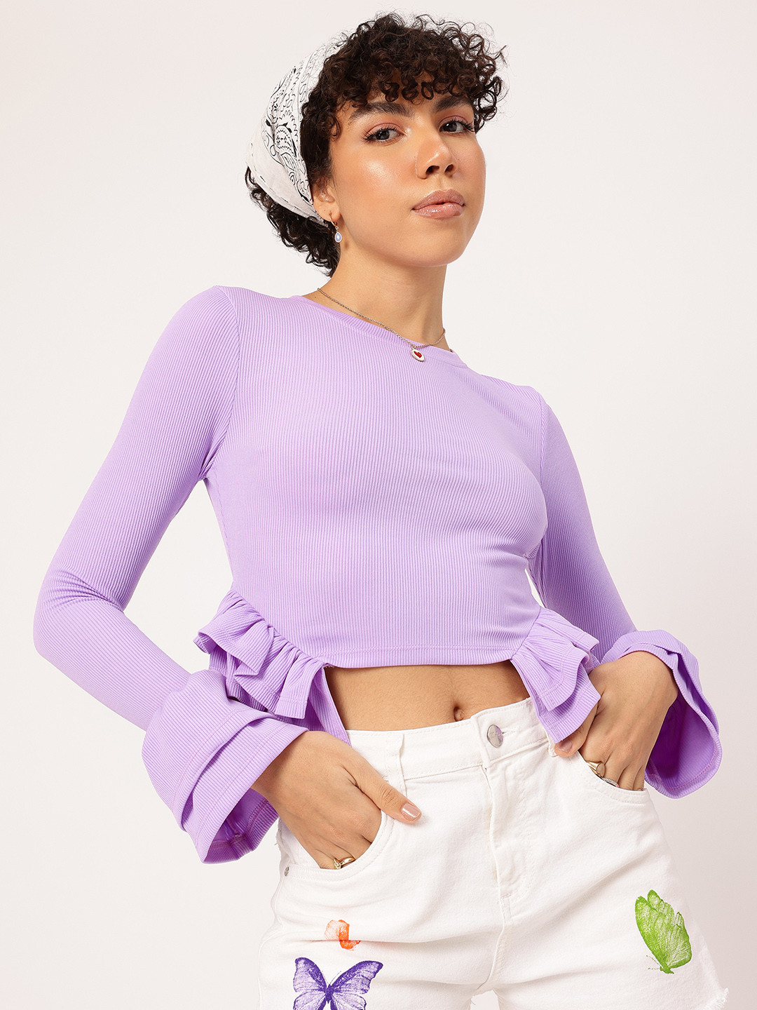 DressBerry Ruffle Layered Crop Top