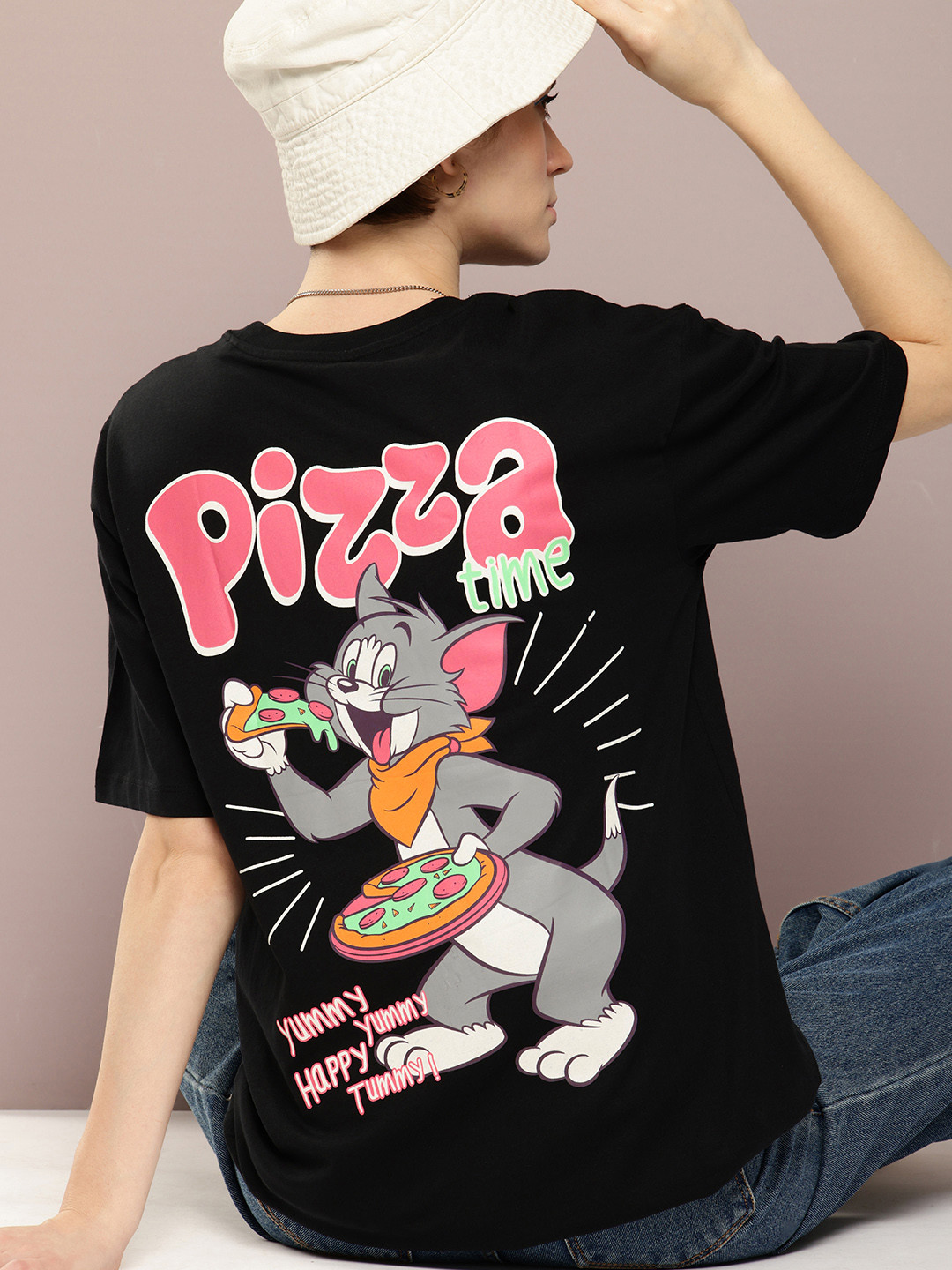 Kook N Keech Toons Printed Drop-Shoulder Sleeves Pure Cotton Oversized T-shirt