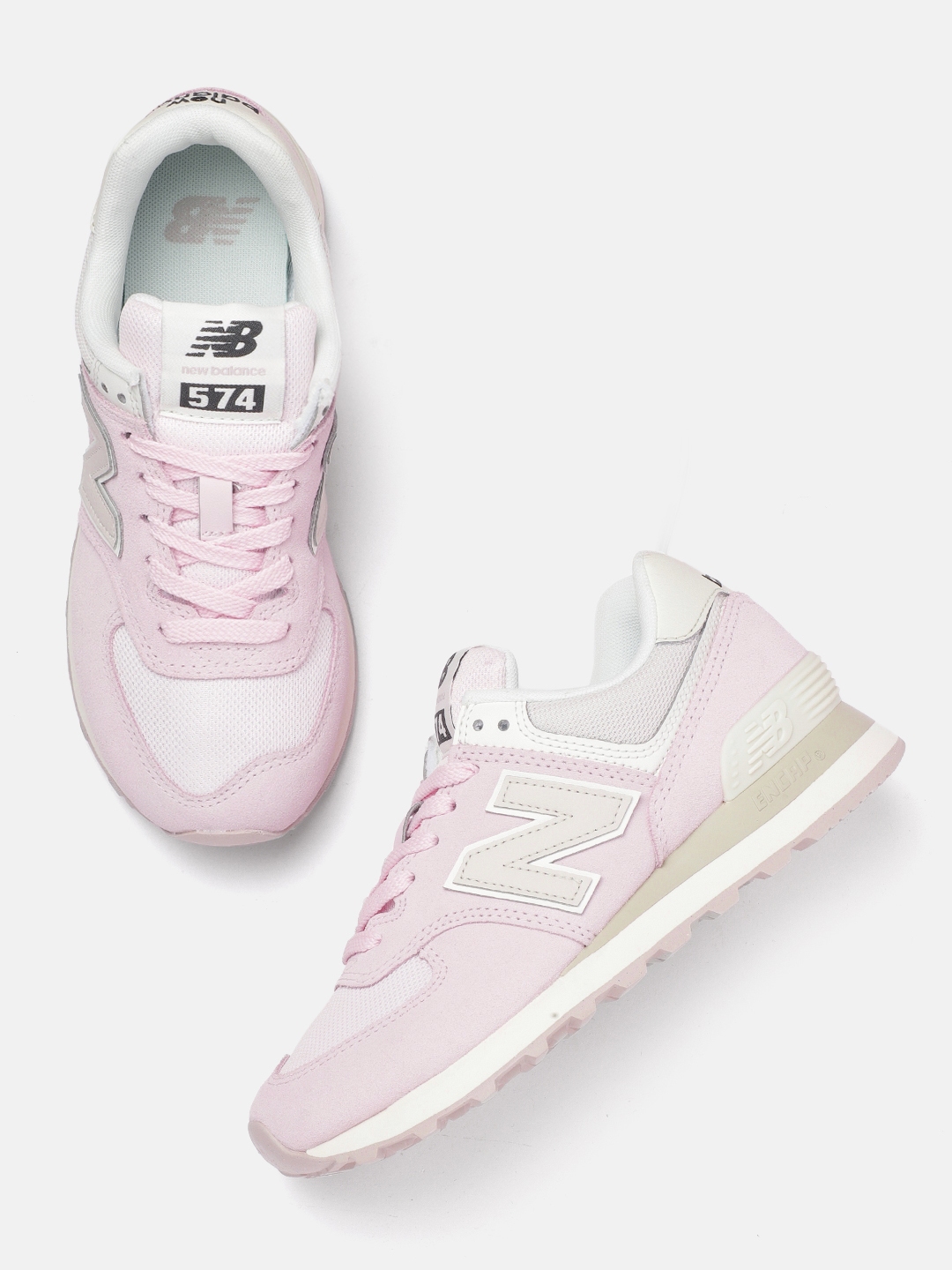 New balance 574 pink suede trainers online