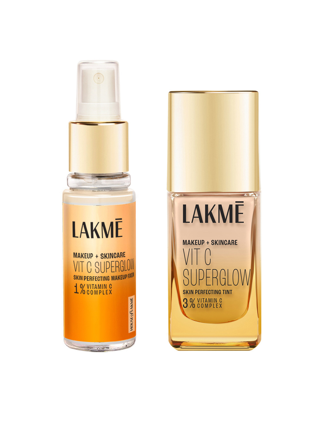 Lakme VitC Superglow Skin Perfecting Combo - Face Tint 25ml + Makeup Fixer 60ml