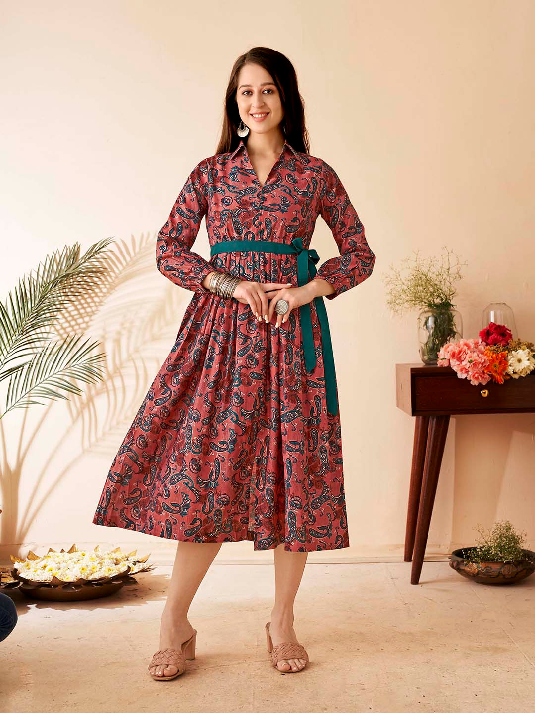 Anouk Women's Paisley Printed Ethnic Dress