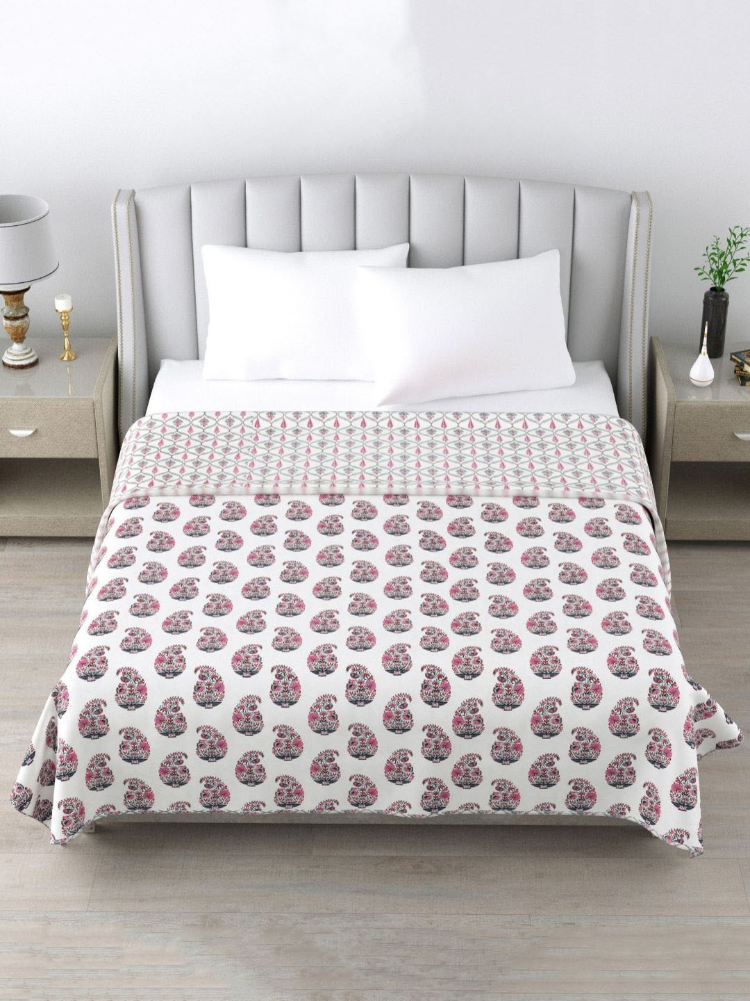 ZAHYA White 150 GSM Pure Cotton Double Bed Dohar