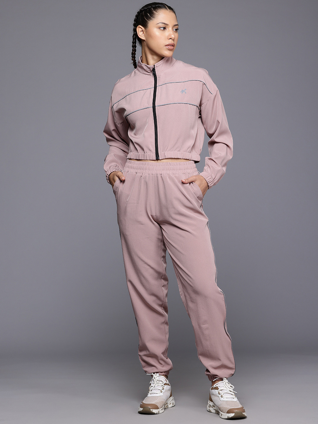 HRX by Hrithik Roshan Rapid Dry Mock Collar Running Tracksuit