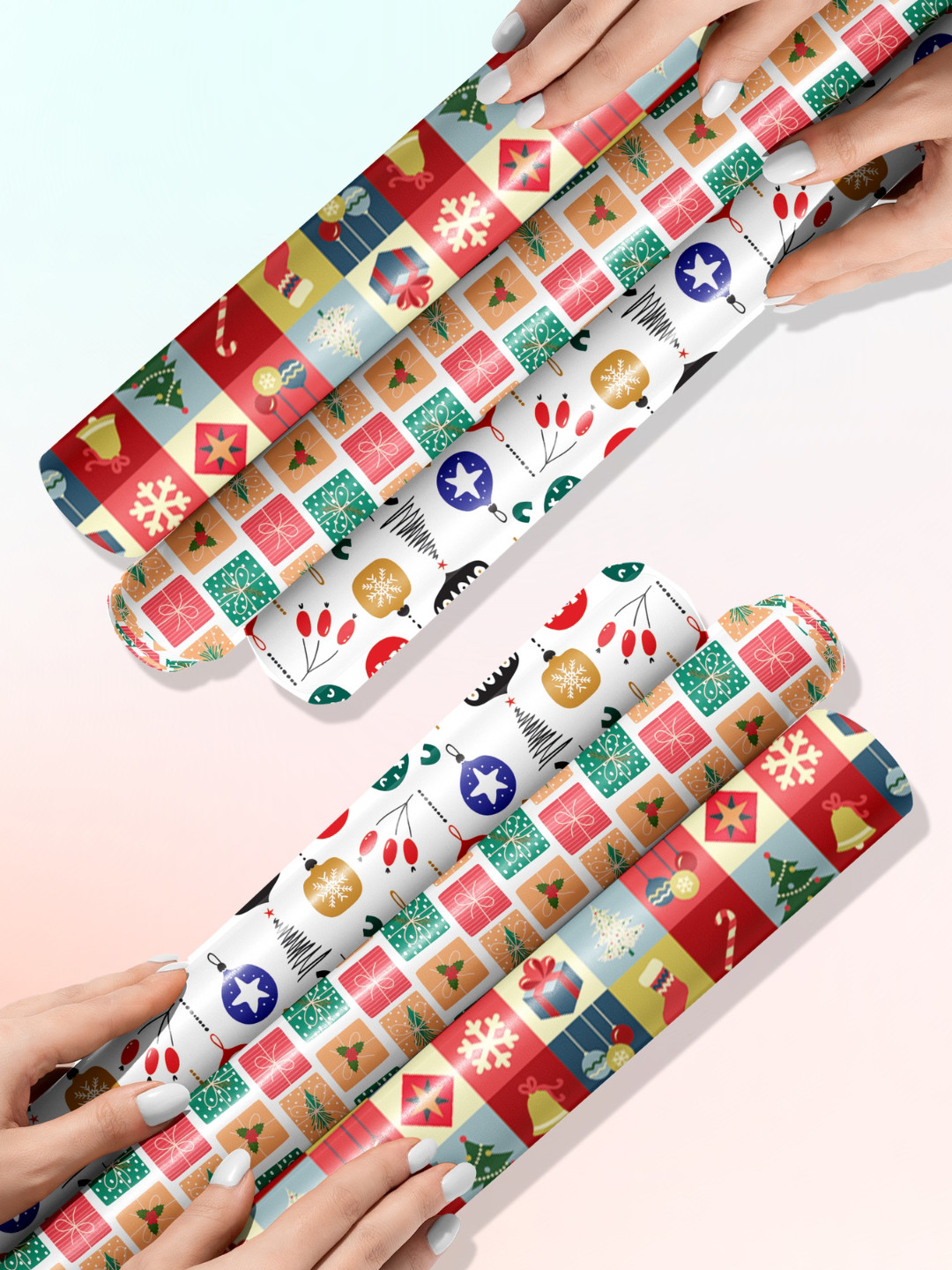 Doodle Set of 6: Christams Theme Gift Wrapping Paper