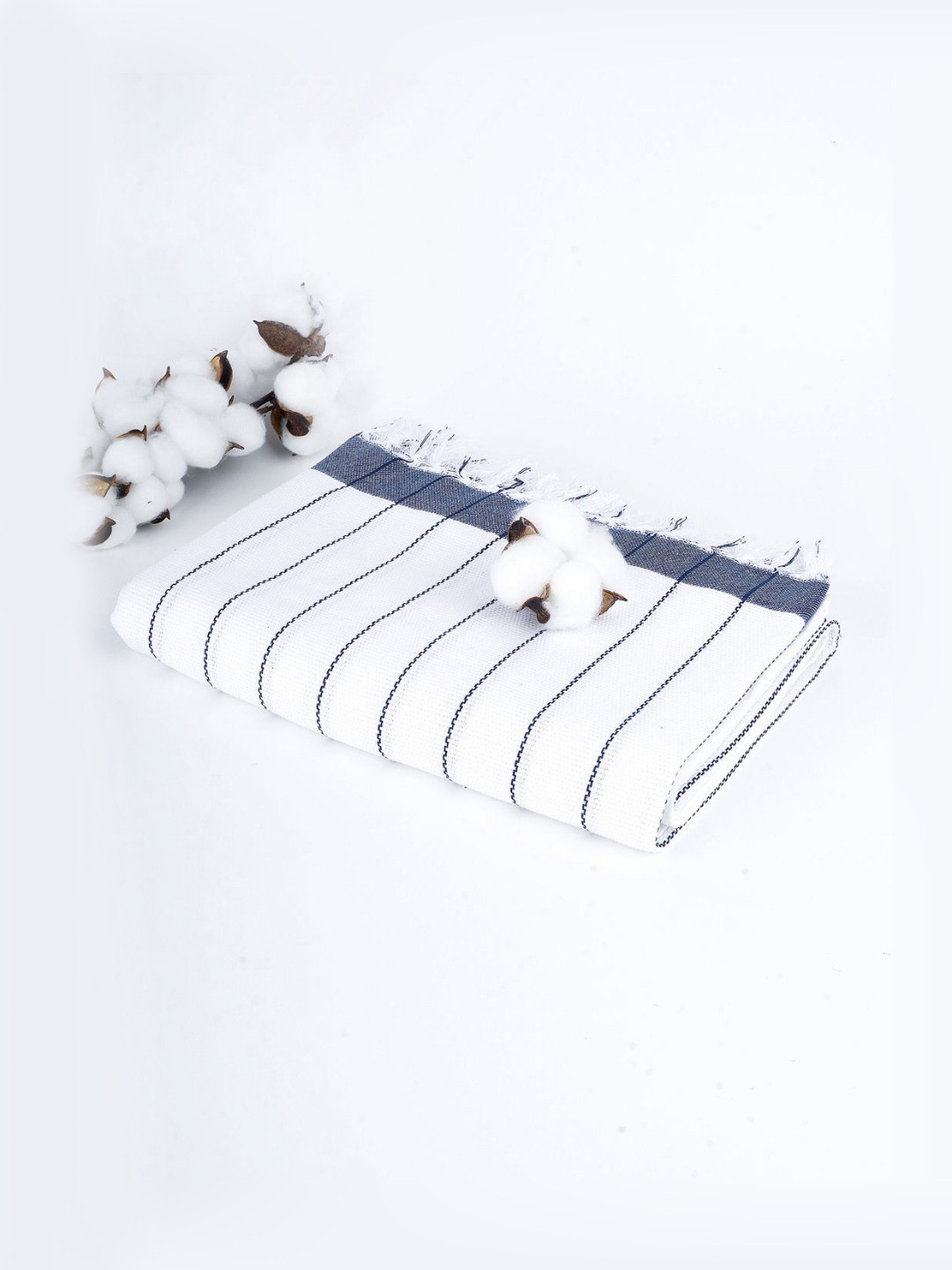 Thirsty Towel Blue & White Striped Pure Cotton 225 GSM Bath Towel