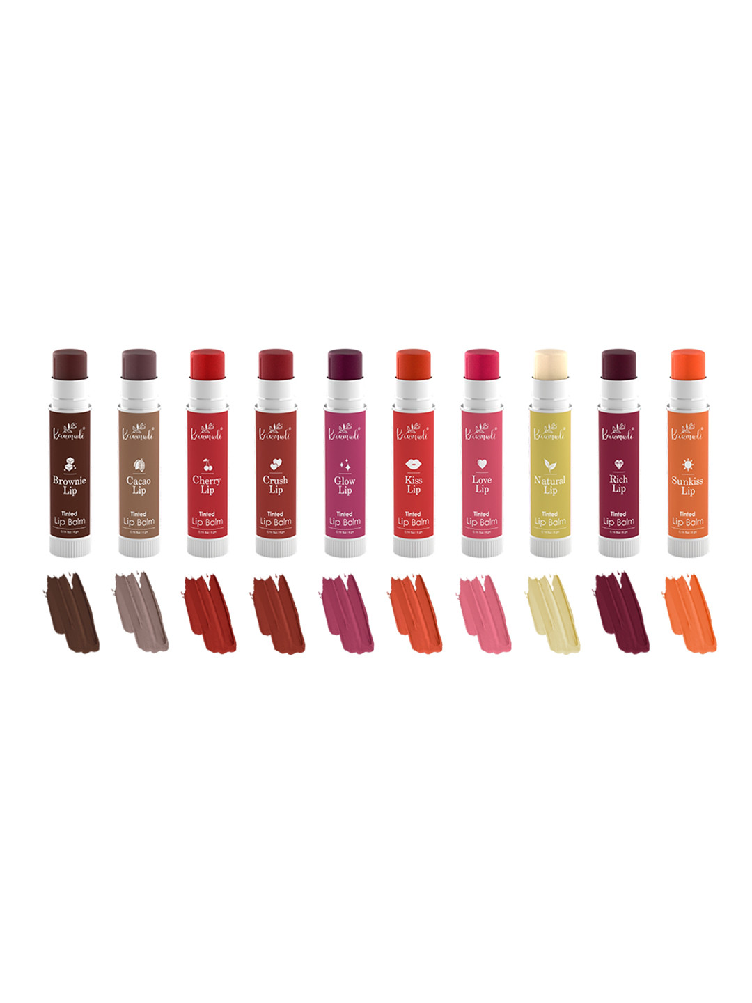 kaumudi Set of 10 Handmade 3 in1 Lip Balms with Shea Butter - 4.5 g Each